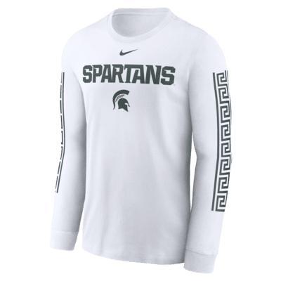 Men's Nike White Michigan State Spartans Local Spirit Slogan Long Sleeve T-Shirt, Size: Large Product Image