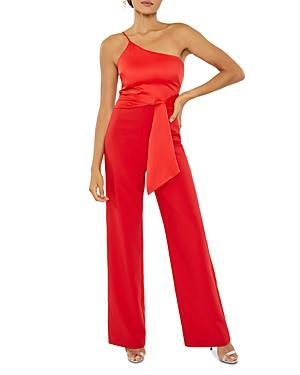 Womens Yara One-Shoulder Bow Jumpsuit Product Image