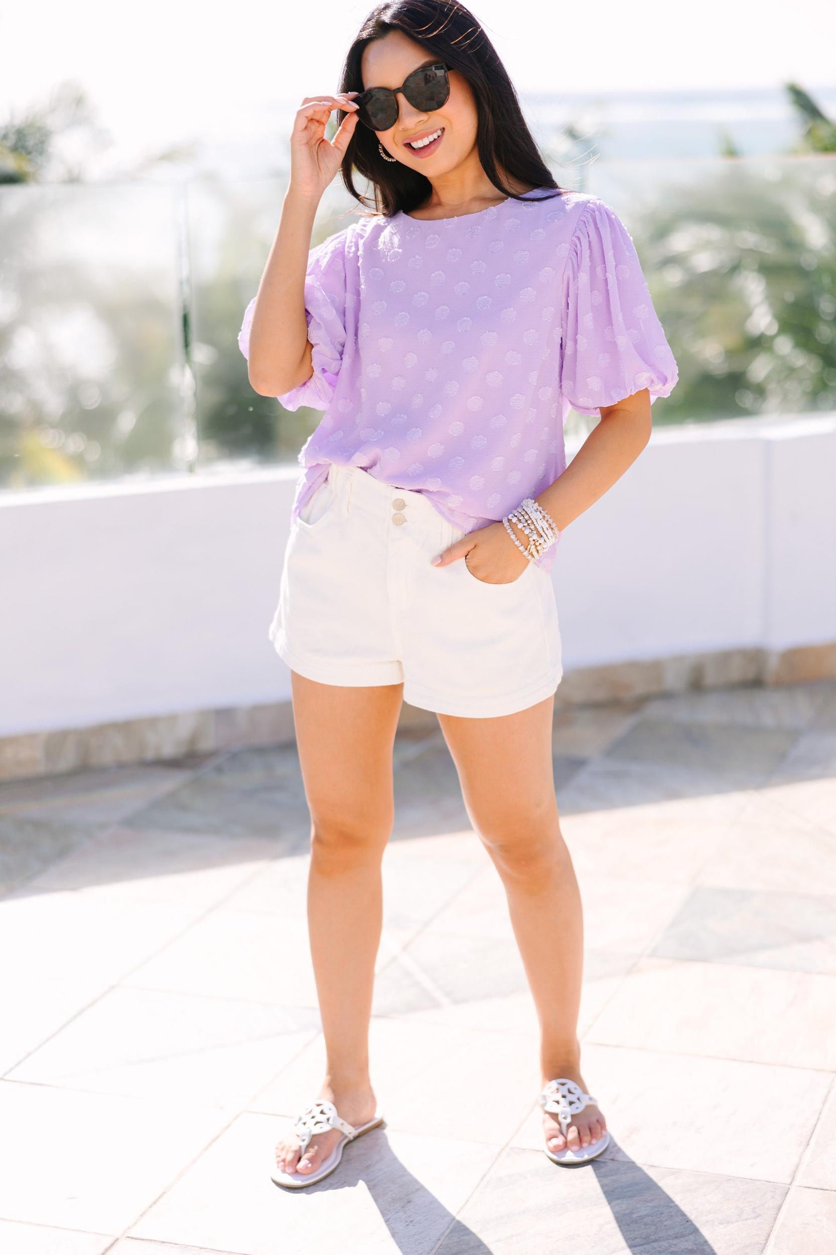 Look At You Shine Lavender Purple Textured Blouse Female Product Image