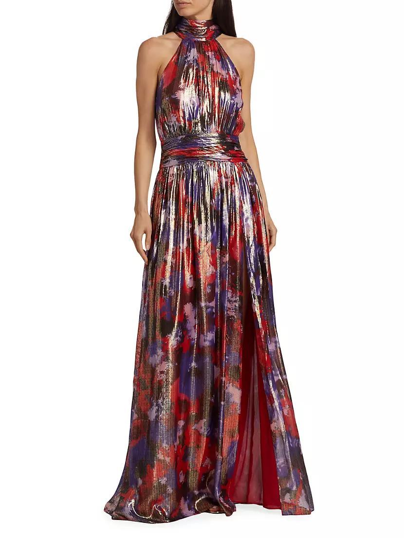 Ainsley Floral Halter Maxi Dress Product Image
