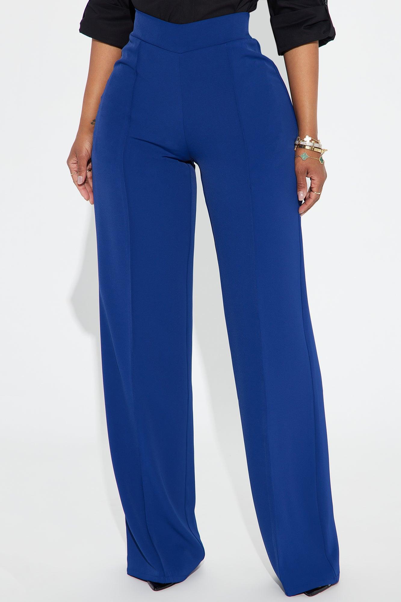 Vicky High Waisted Dress Pants - Navy Product Image