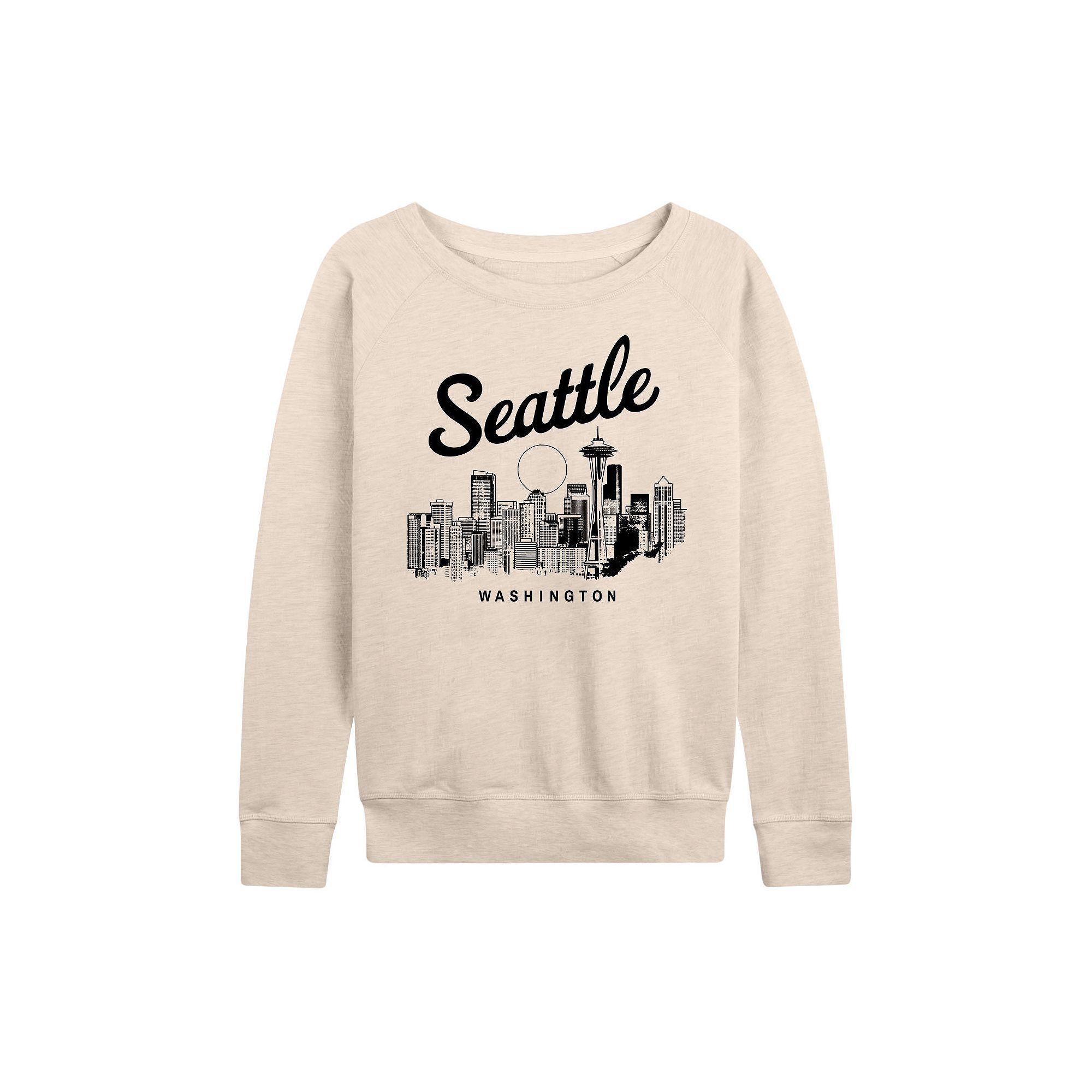 Womens Seattle Washington French Terry Long Sleeve Tee, Girls Product Image