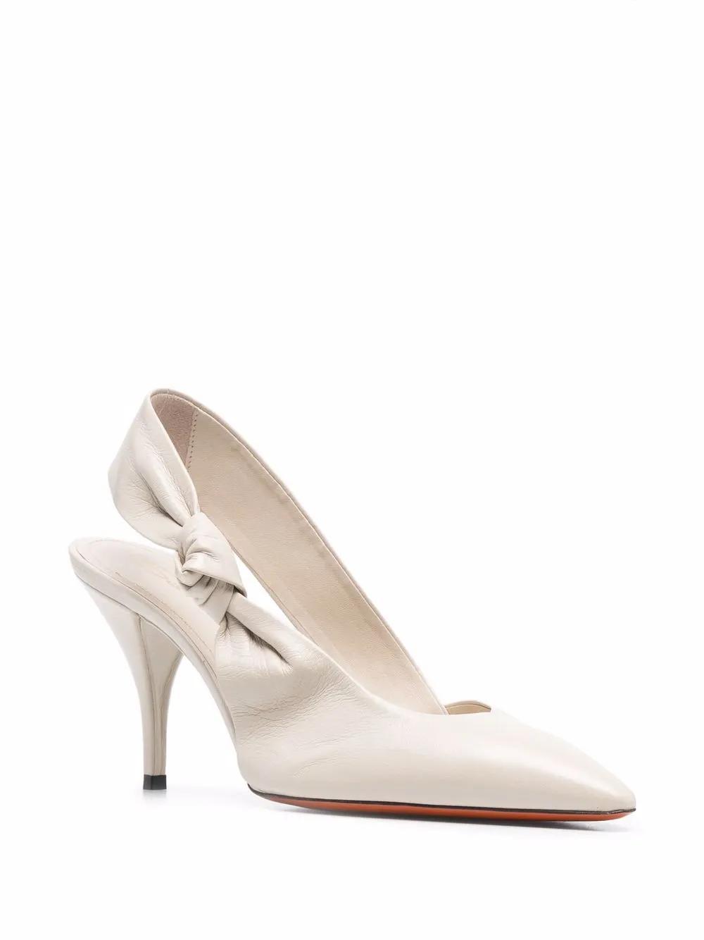 SANTONI Knotted Slingback Pumps In Nude Product Image