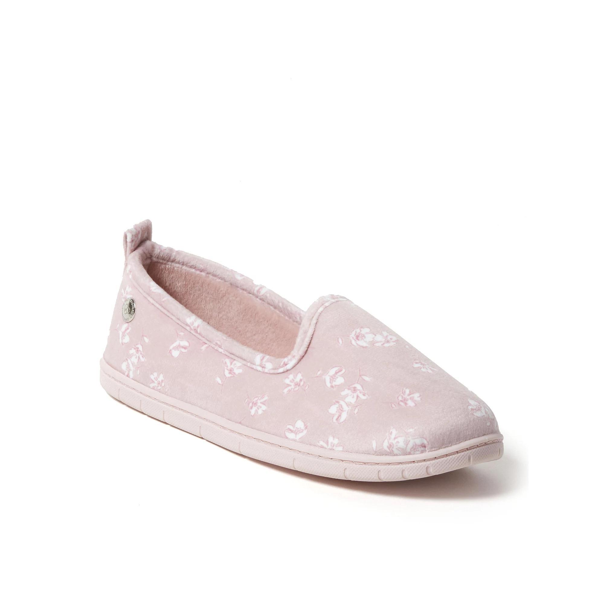Dearfoams Rachel Velour Women's Closed Back Slippers, Size: Medium, Pink Floral Product Image