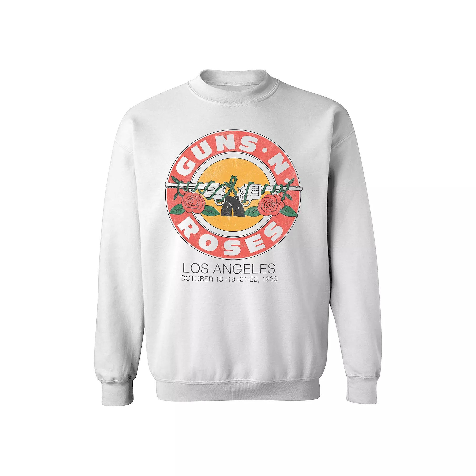 Men's Guns n' Roses Bullet LA 89 Sweatshirt, Size: Large, White Product Image