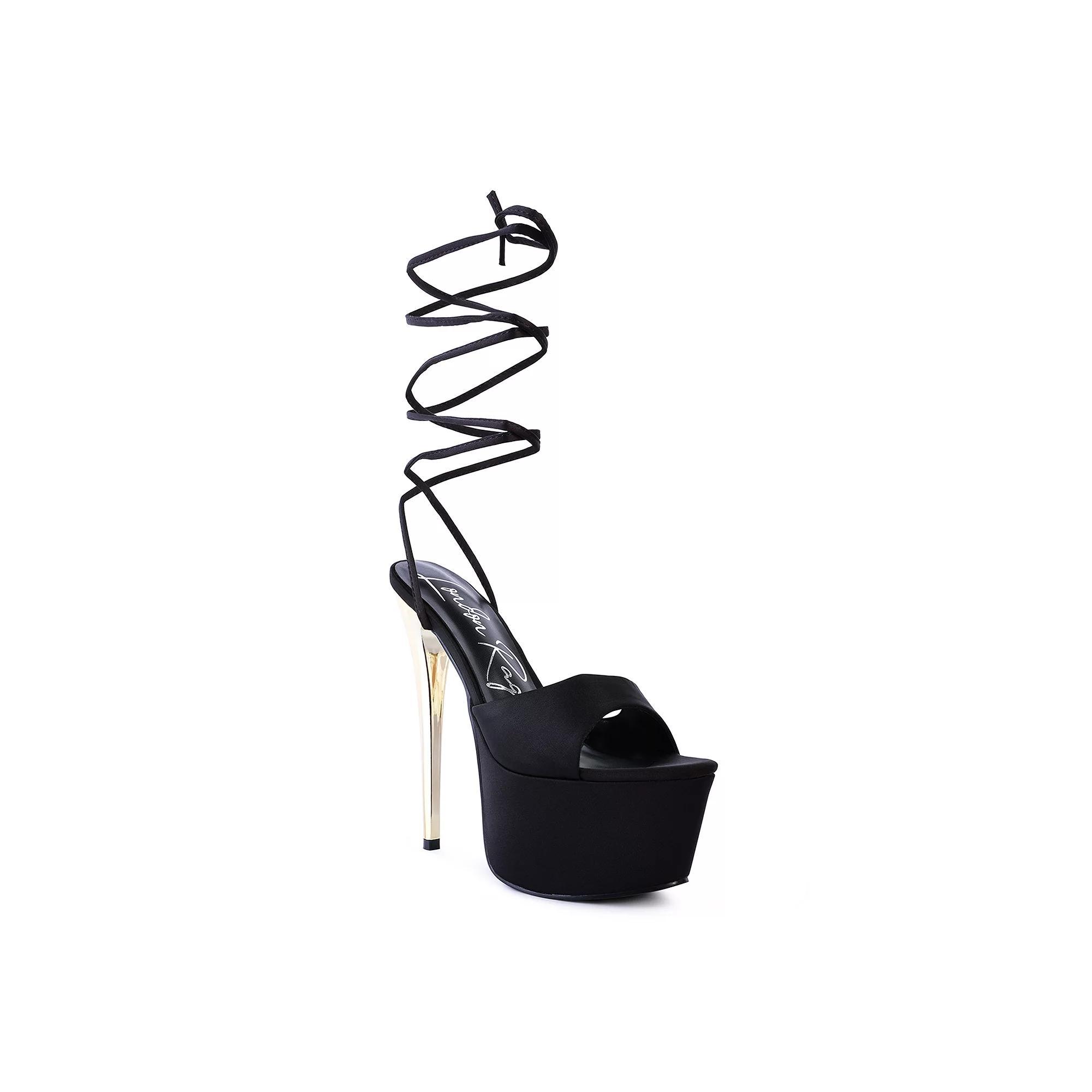 London Rag Passion Fruit Women's Platform Sandals, Size: 7.5, Black Product Image