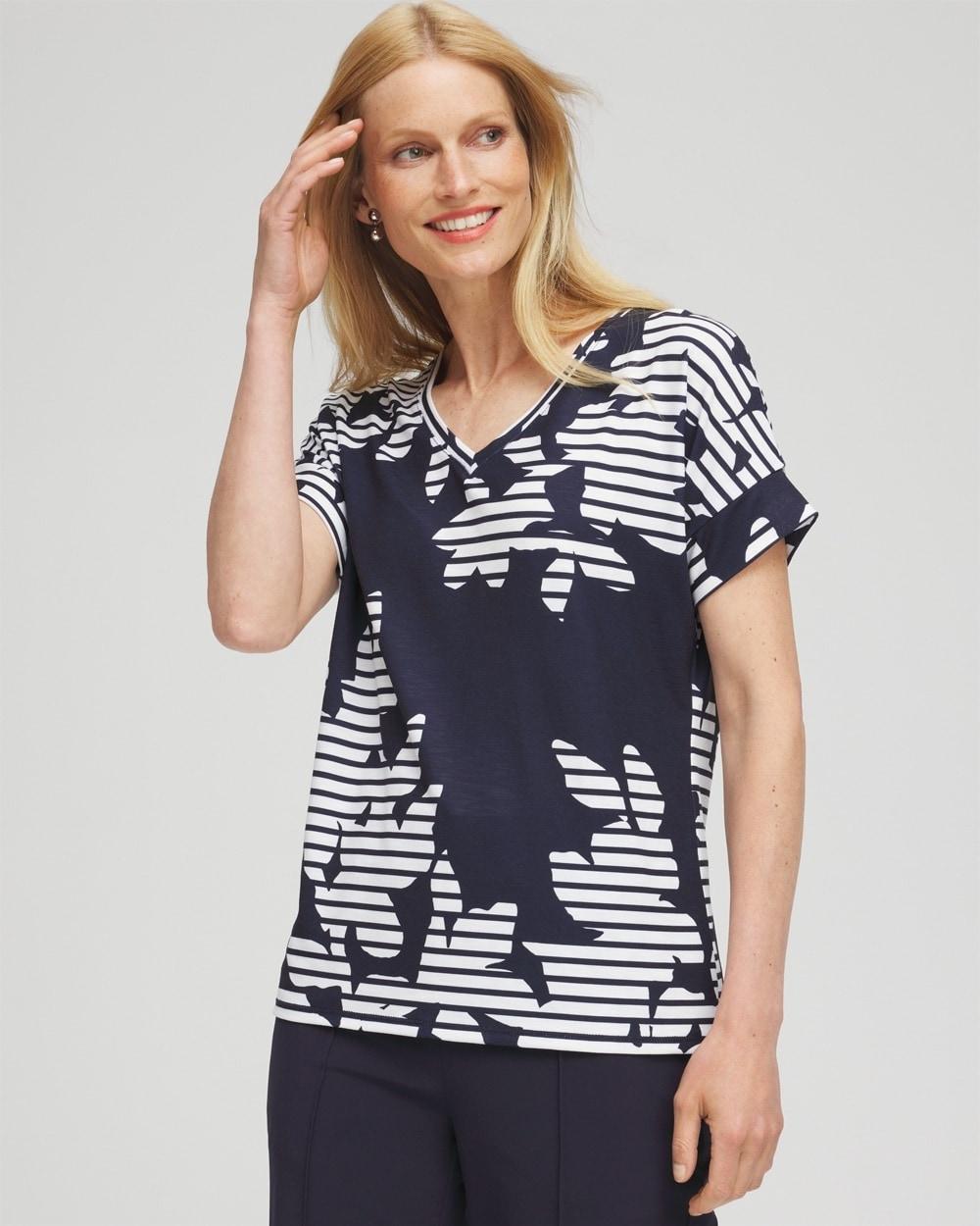 Zenergy® Floral Stripe Tee Product Image