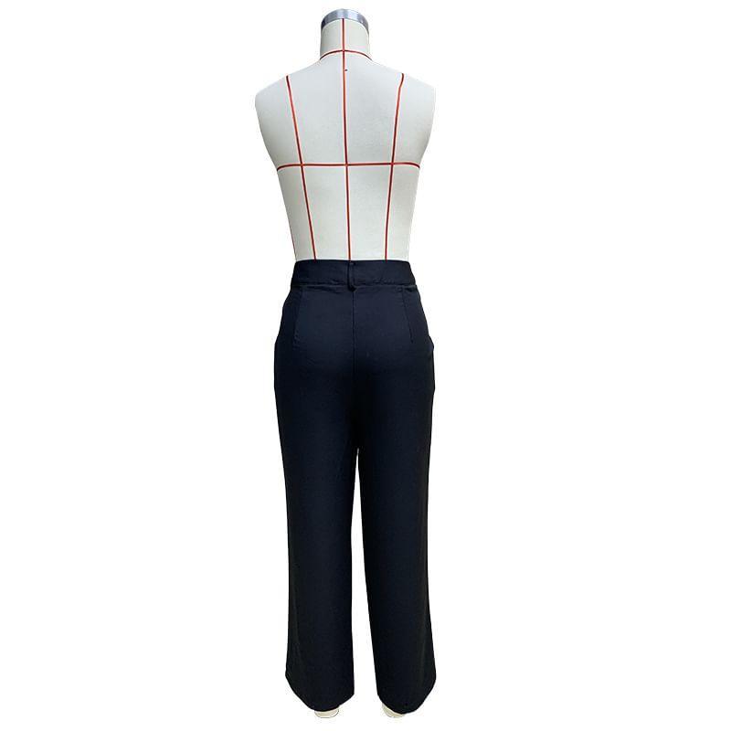 High Waist Plain Wide Leg Slacks Product Image