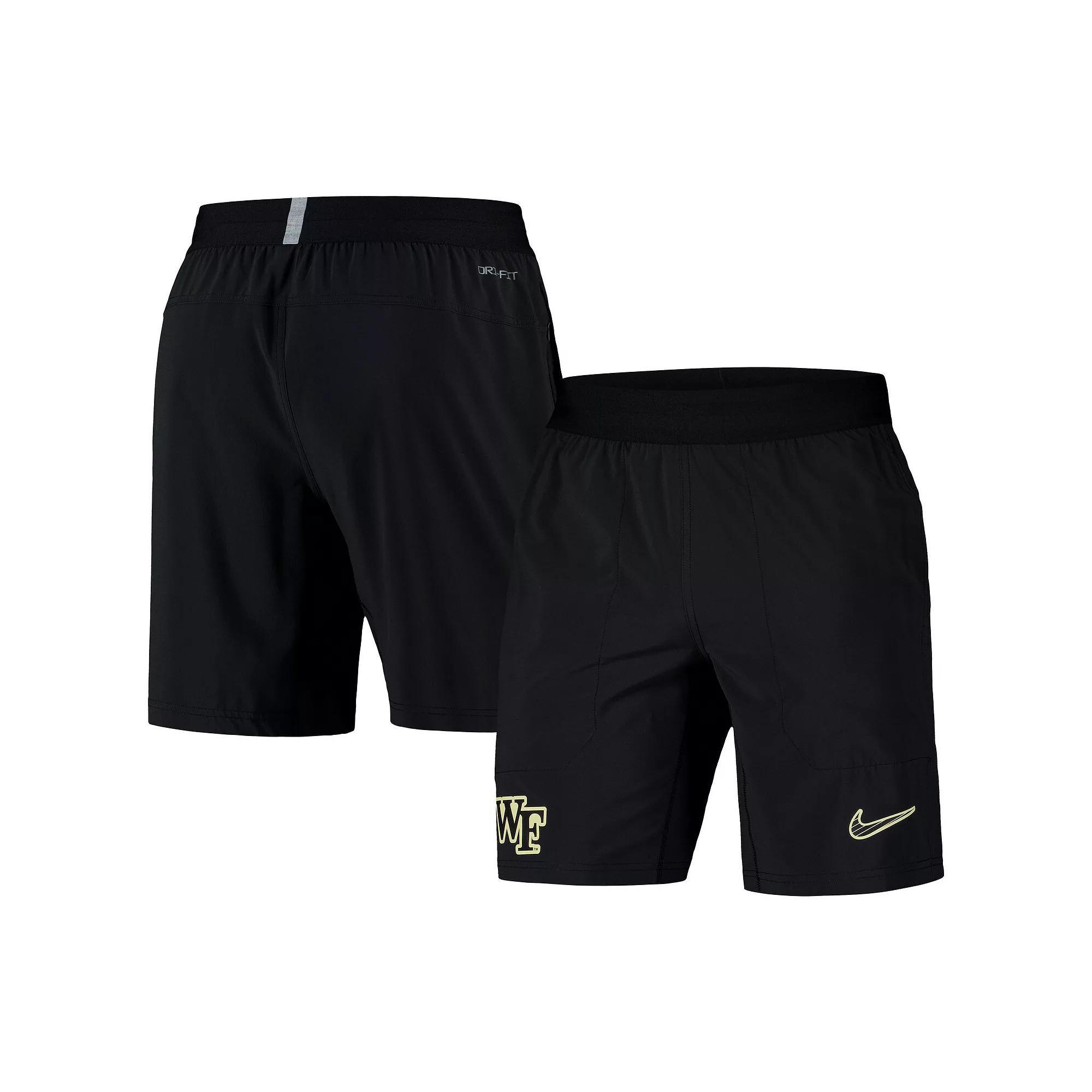 Men's Nike Black Wake Forest Demon Deacons 2024/25 Sideline Performance Woven Shorts, Size: 2XL, Wfu Black Product Image