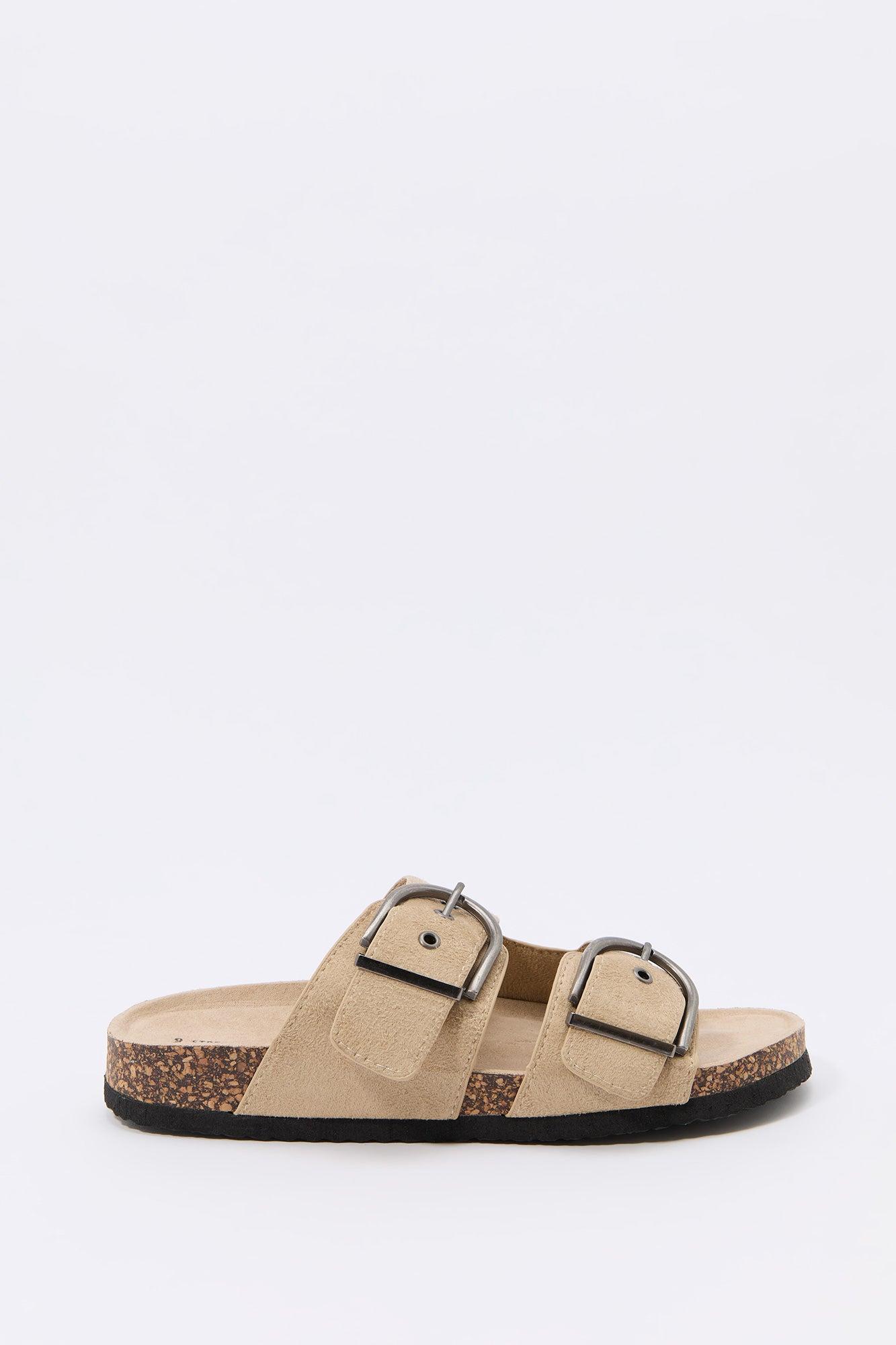 Faux Suede Buckle Cork Sandal Female Product Image