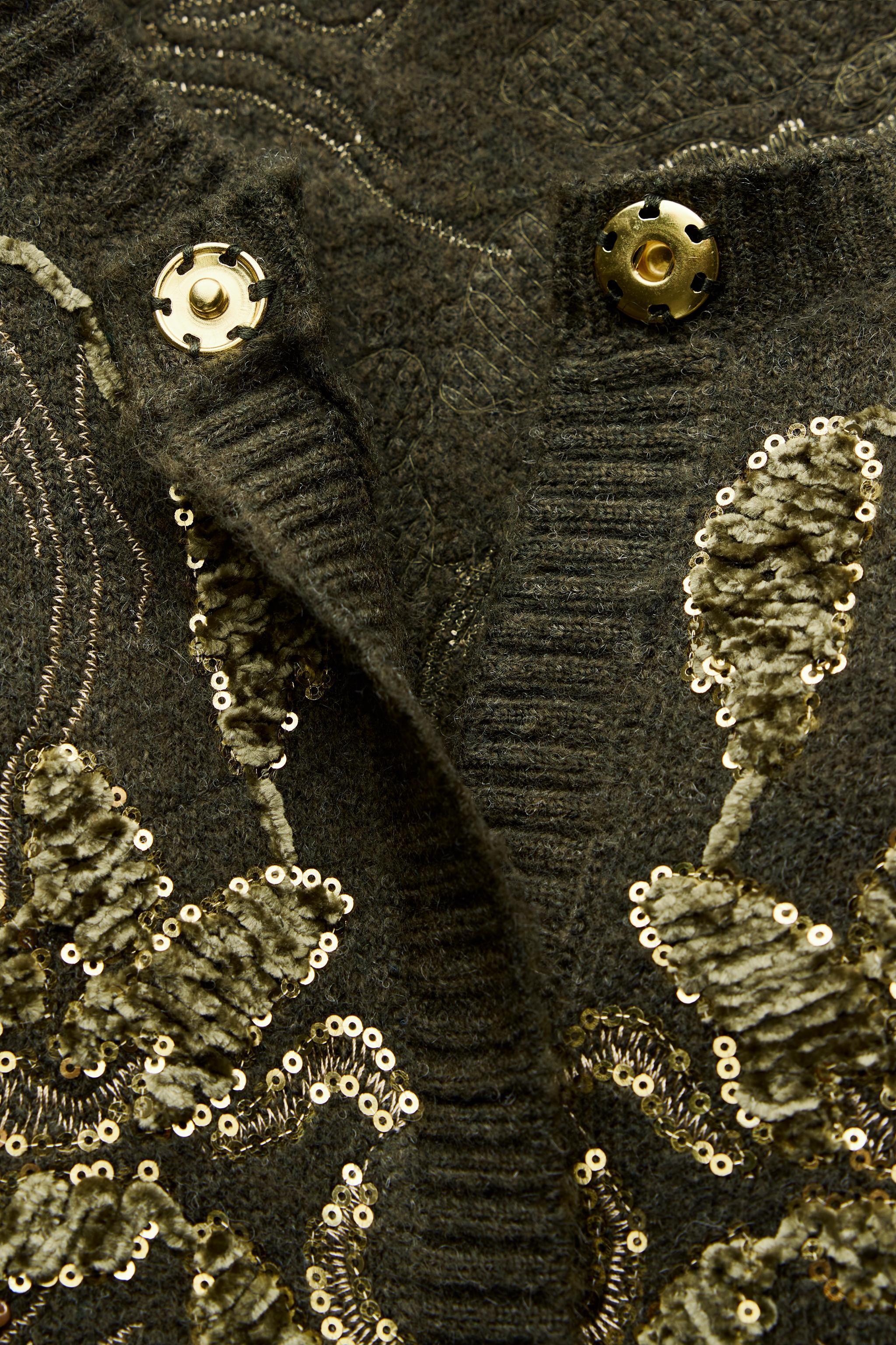 COMBINATION SEQUIN KNIT CARDIGAN Product Image