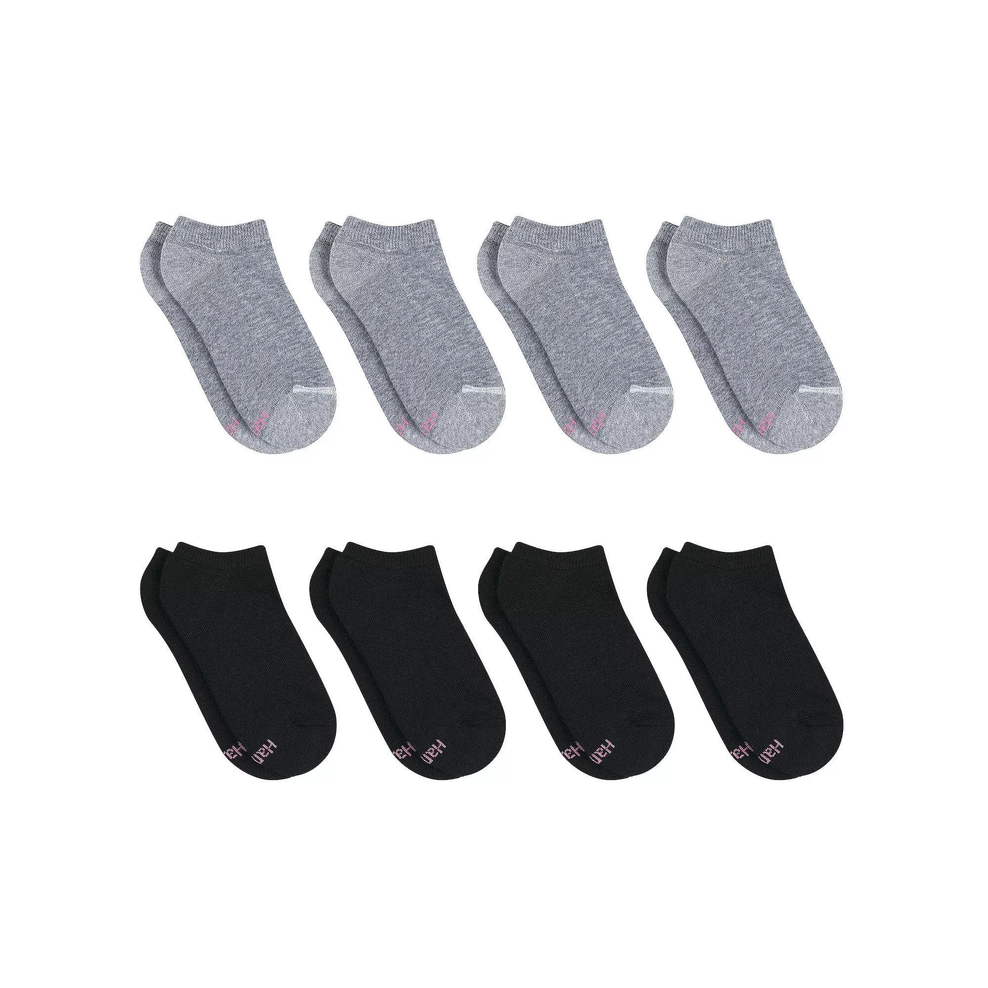 Women's Hanes Ultimate® Cool Comfort® 8-Pack Cushioned No-Show Socks HWUCN8, Size: 9-11, Gray White Product Image