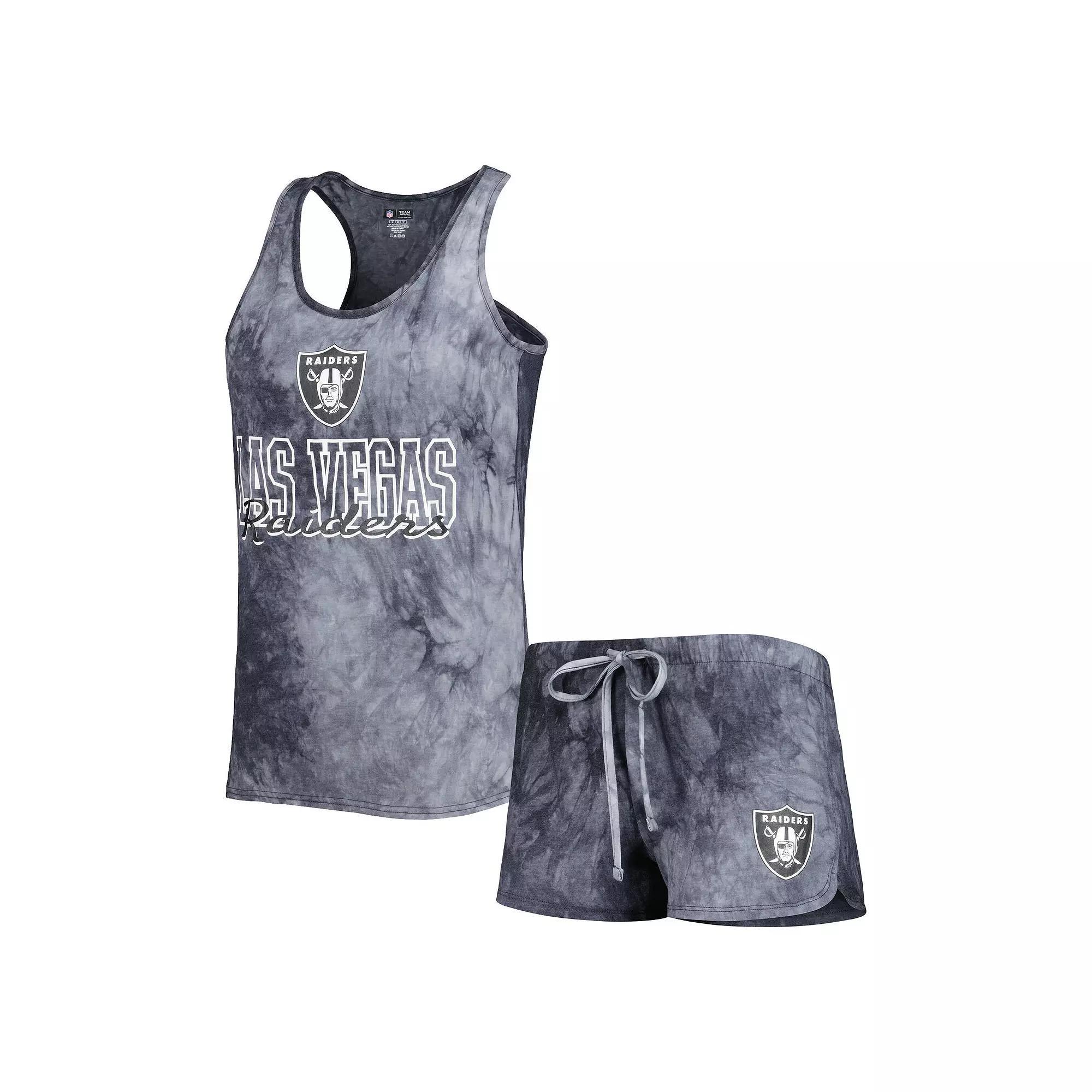 Women's Concepts Sport Charcoal Las Vegas Raiders Billboard Scoop Neck Racerback Tank Top and Shorts Sleep Set, Size: XL, Lvr Charco Product Image