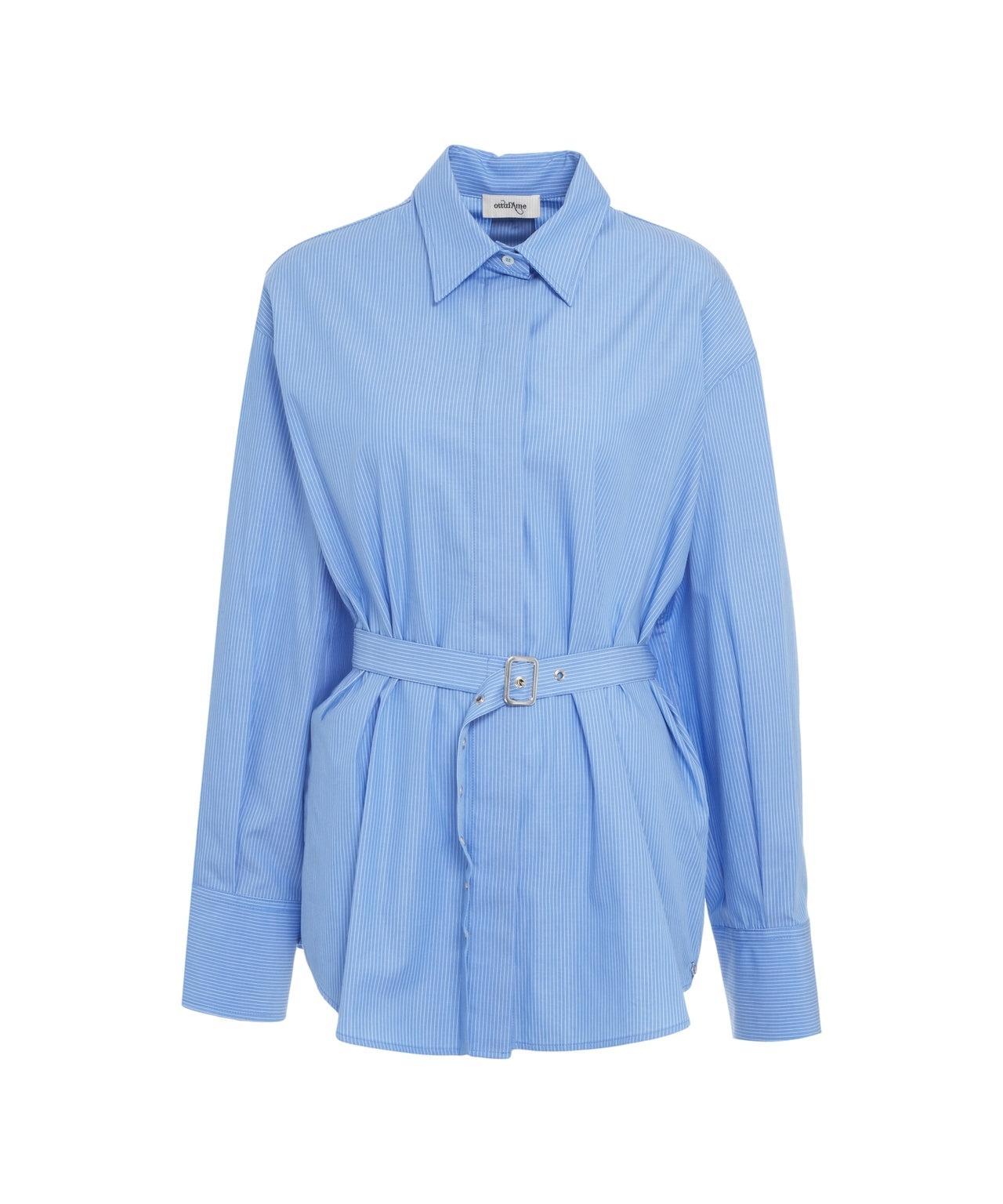 Striped blouse with waist belt Product Image