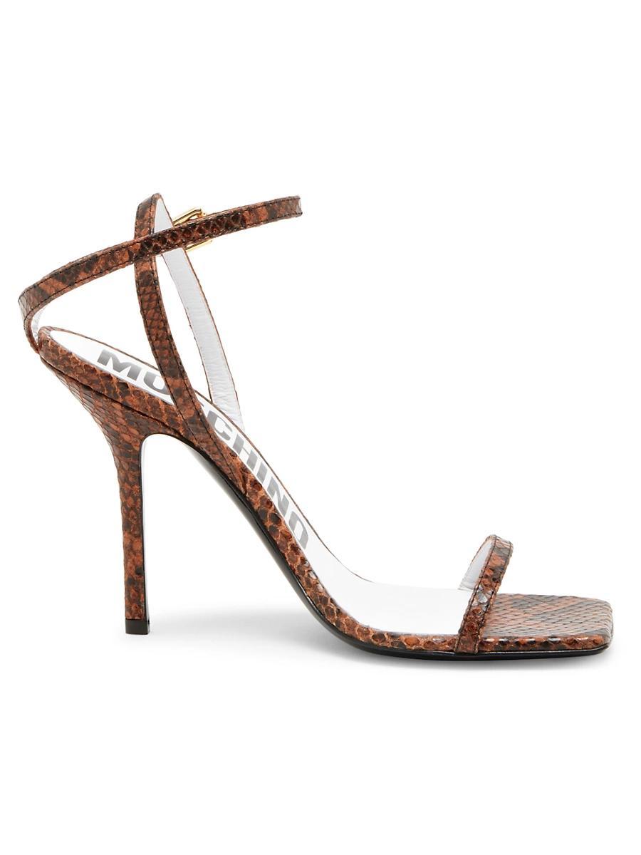 Womens Tina 100MM Snake Leather Sandals Product Image