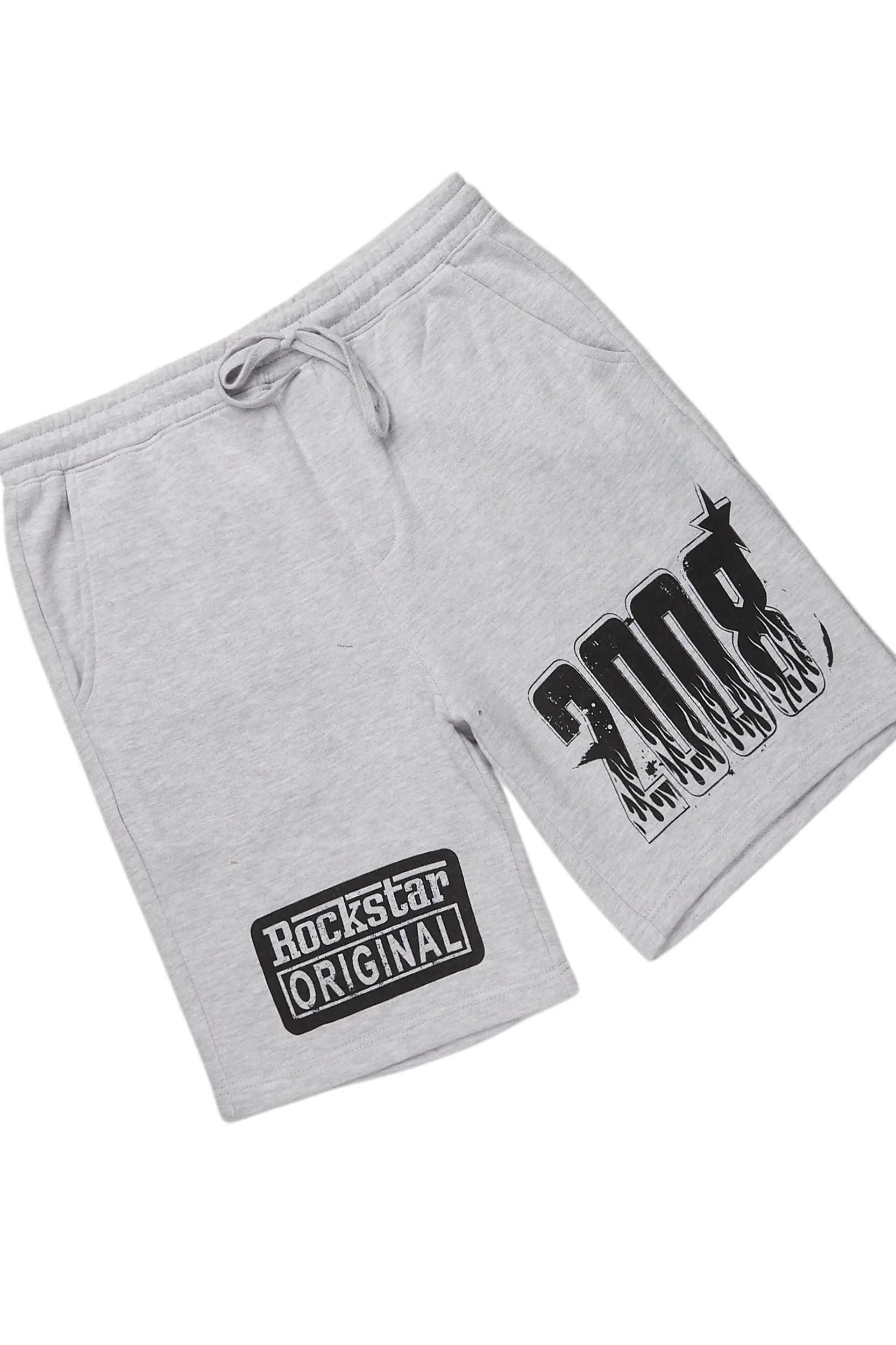 Esha White/Grey T-Shirt Short Set Female Product Image