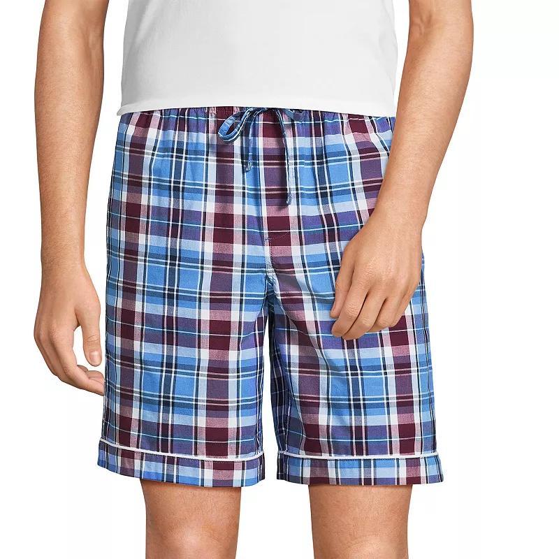 Men's Lands' End Essential 8-inch Pajama Shorts, Size: Large, Grey Blue Stripe Product Image