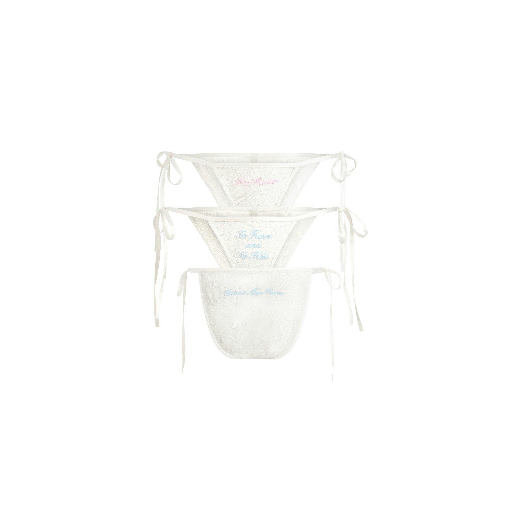 NOVELTY INTIMATES EMBROIDERED BIKINI 3-PACK | MARBLE Product Image