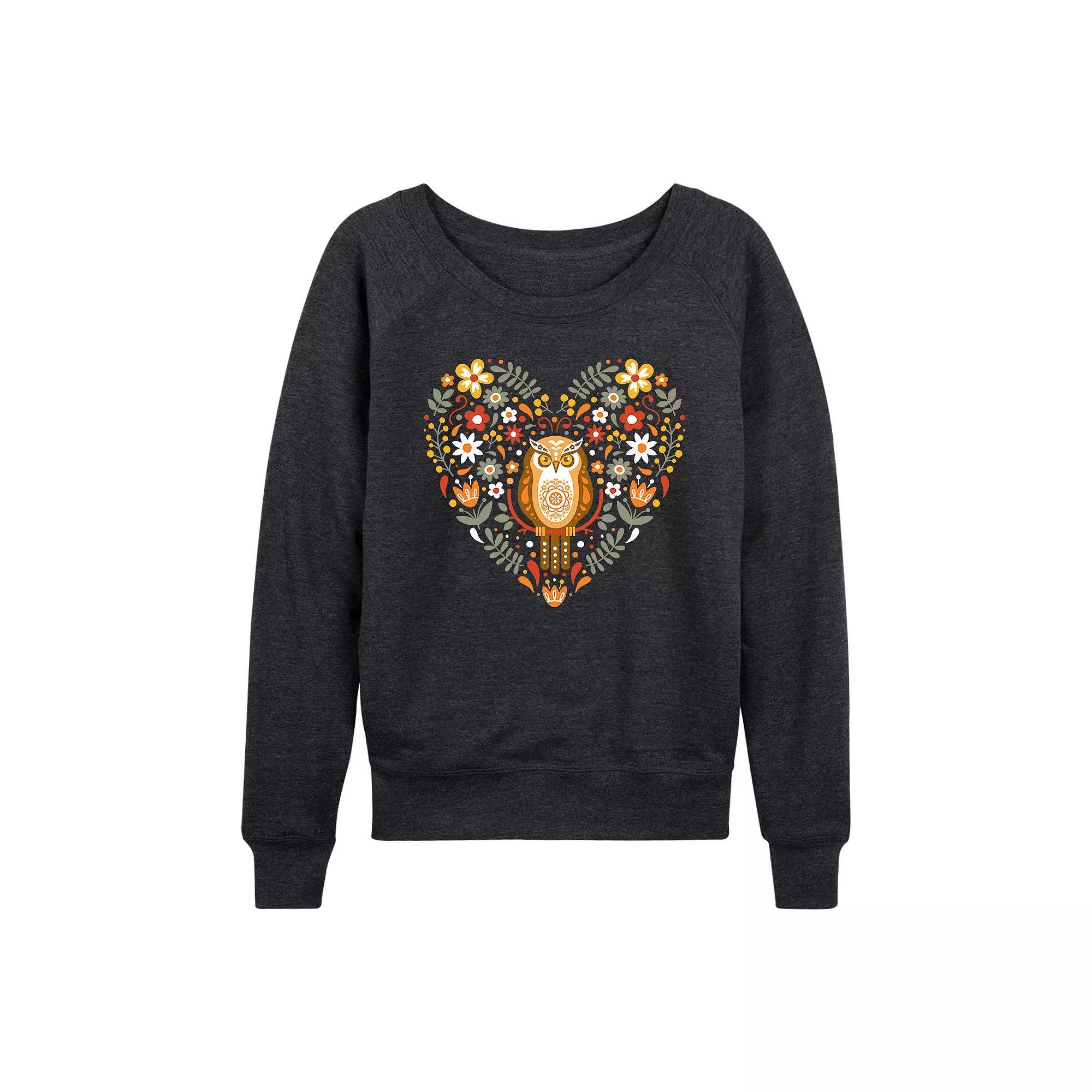 Womens Nordic Gnomes French Terry Long Sleeve Tee Heather Grey Product Image