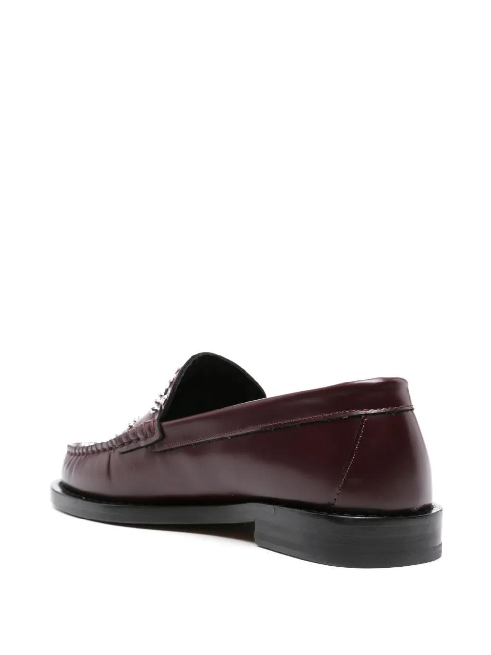 studded leather penny loafers Product Image
