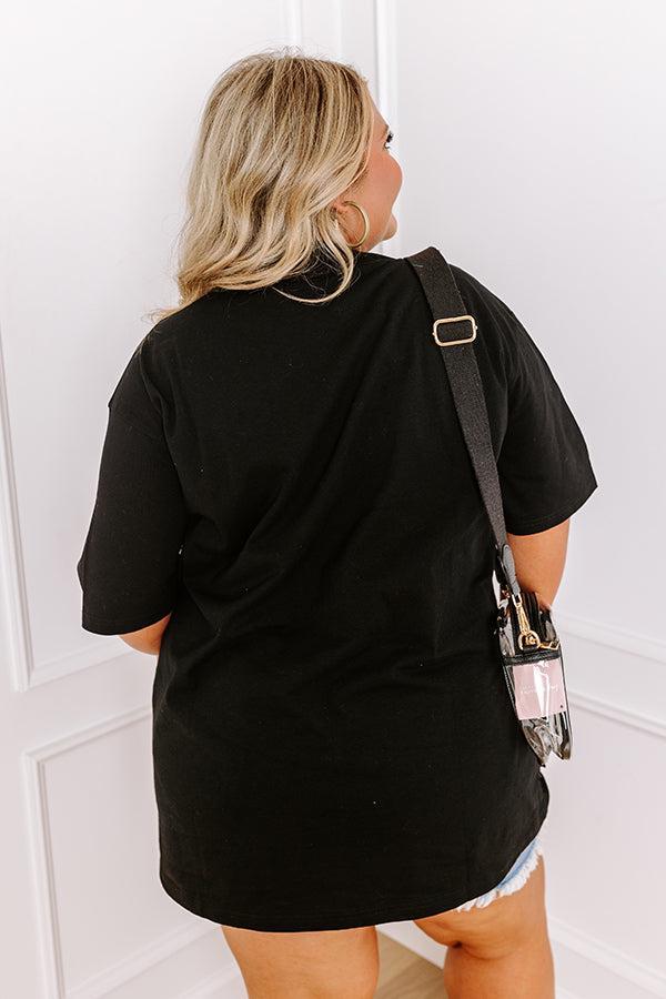 Kickoff Cutie Embroidered Oversized Tee in Black Curves Product Image