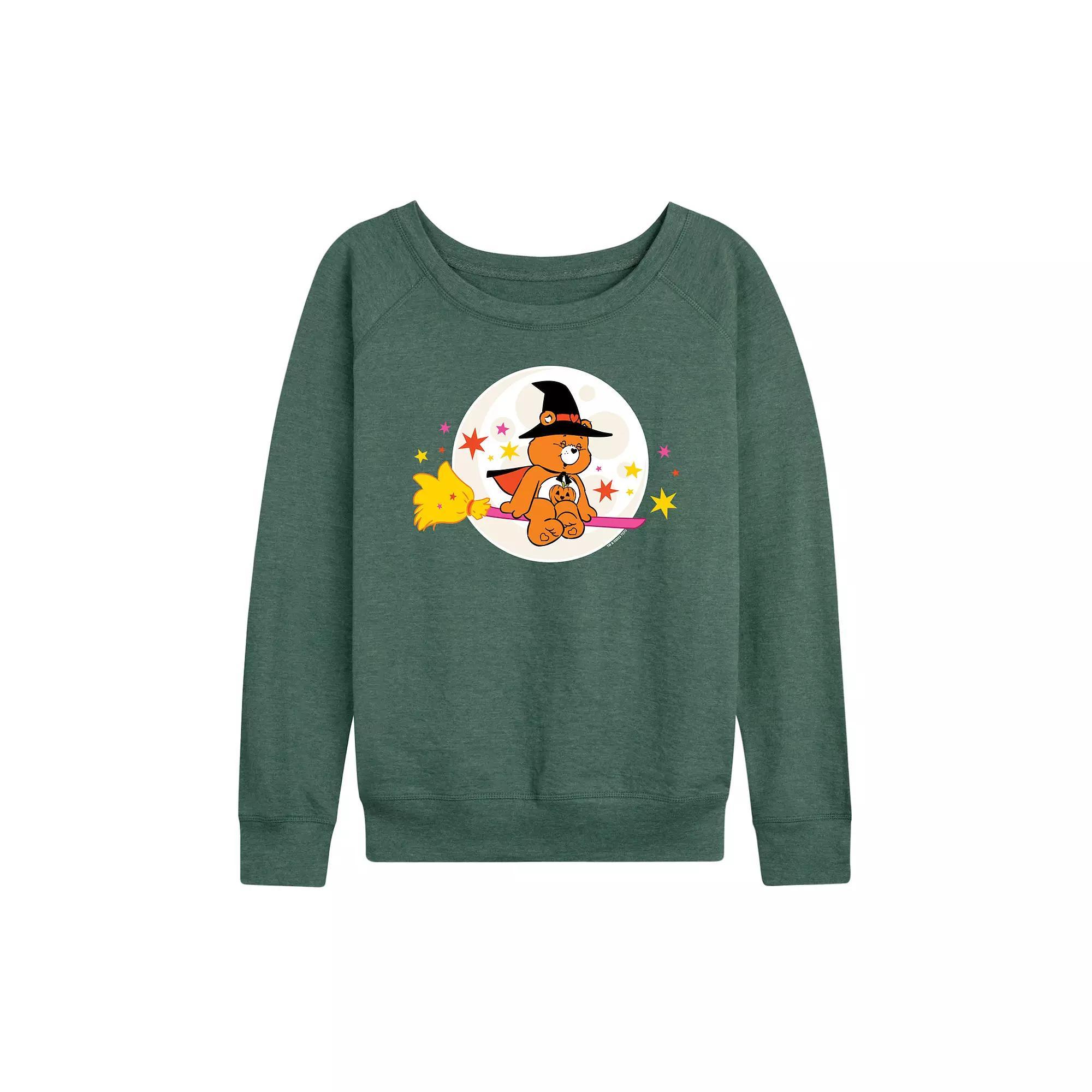 Women's Care Bears Halloween Witch French Terry Long Sleeve Tee, Size: XXL, Heather Grey Product Image