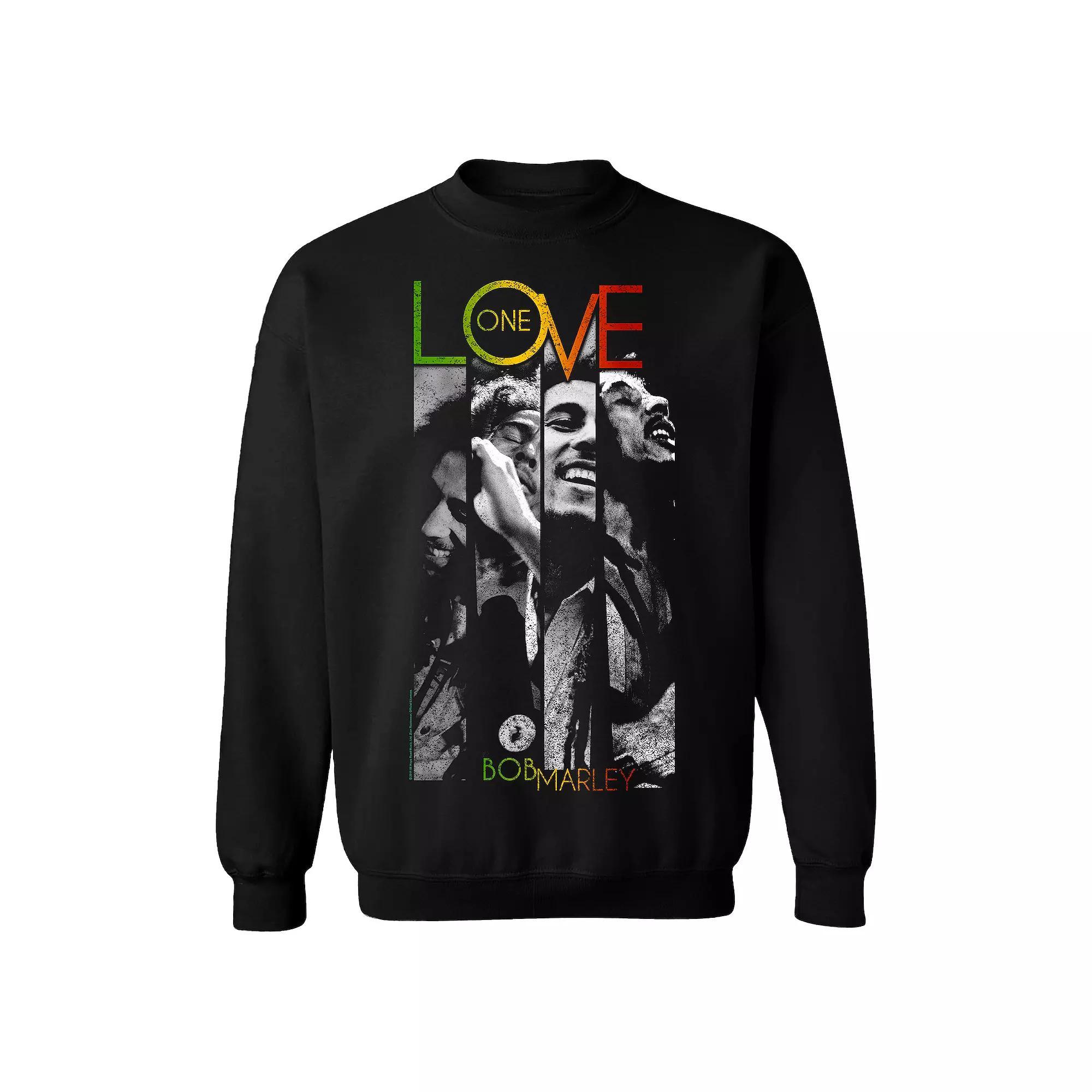Men's Bob Marley One Love Stripes Sweatshirt, Size: Medium, Black Product Image