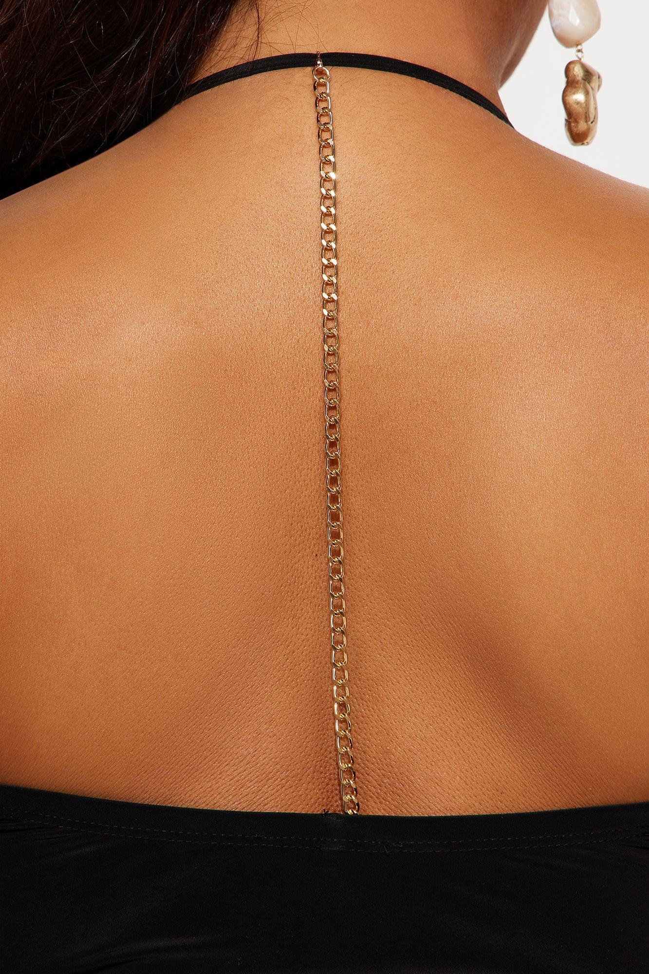 Hotspot Double Lined Backless Halter Bodysuit - Black Female Product Image