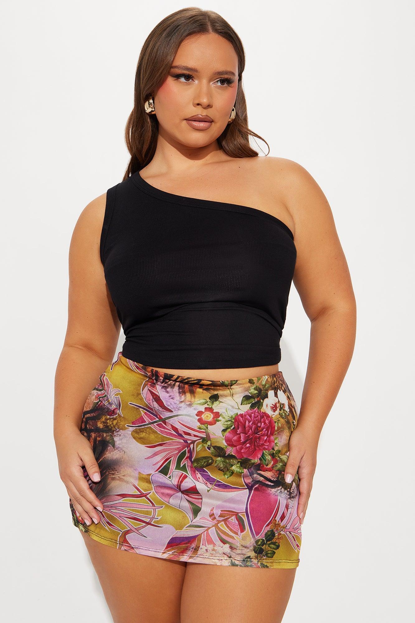 Lara One Shoulder Top - Black Product Image