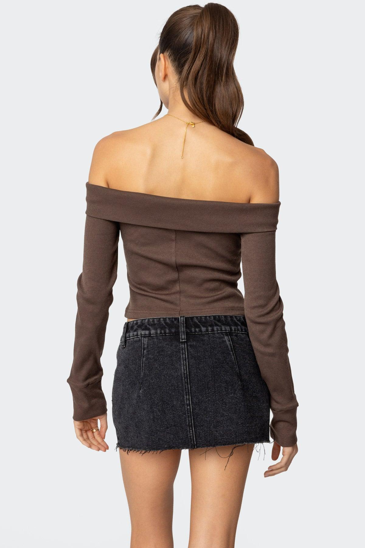 Clarissa Fold Over Ribbed Top Product Image