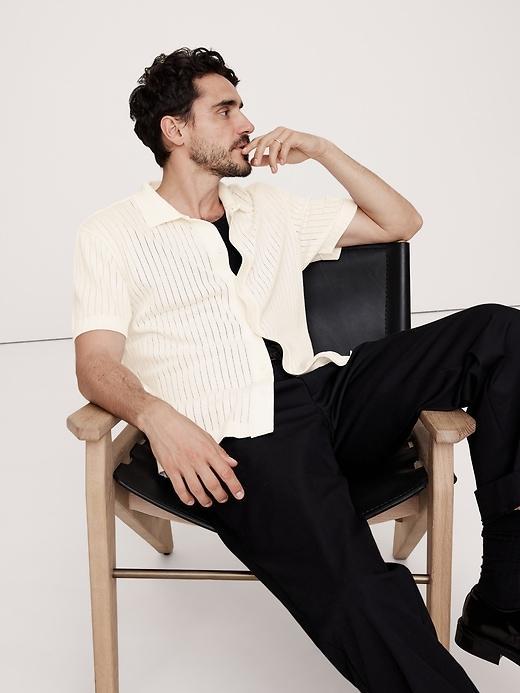 Ribbed Modal-Cotton Resort Shirt Product Image