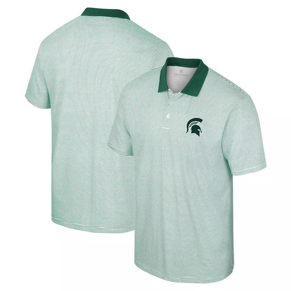 Men's Colosseum White Michigan State Spartans Print Stripe Polo, Size: 2XL Product Image