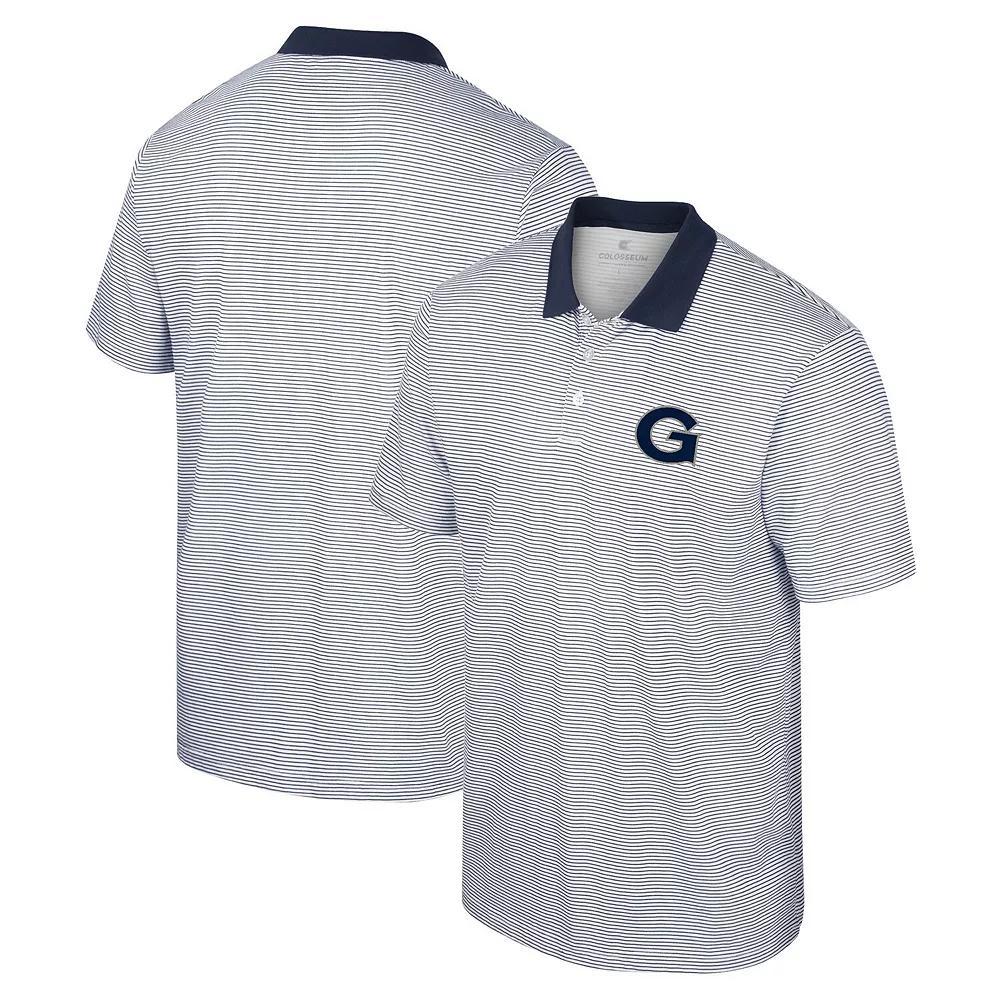Men's Colosseum White Penn State Nittany Lions Print Stripe Polo, Size: 3XL Product Image