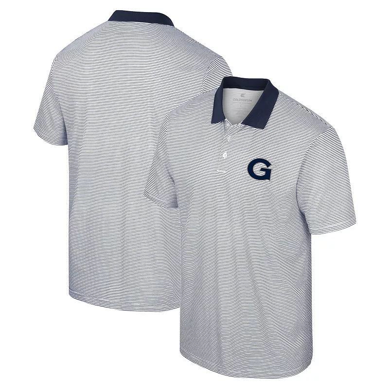 Men's Colosseum White Penn State Nittany Lions Print Stripe Polo, Size: 3XL Product Image