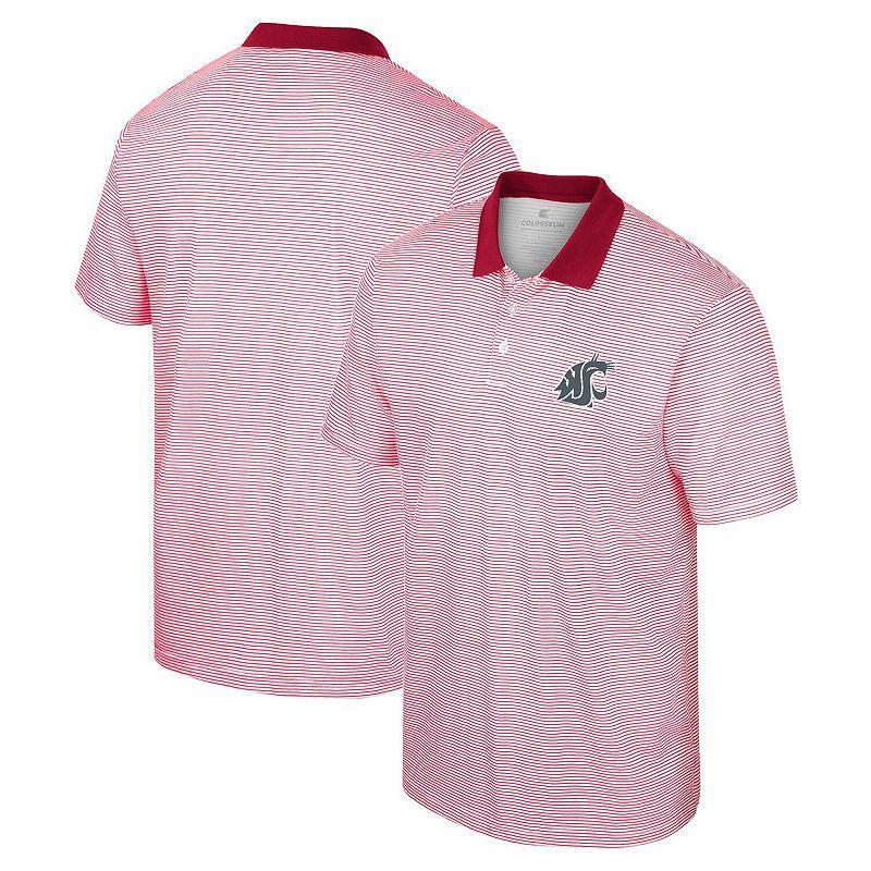 Men's Colosseum White/Orange Oregon State Beavers Print Stripe Polo, Size: XL Product Image