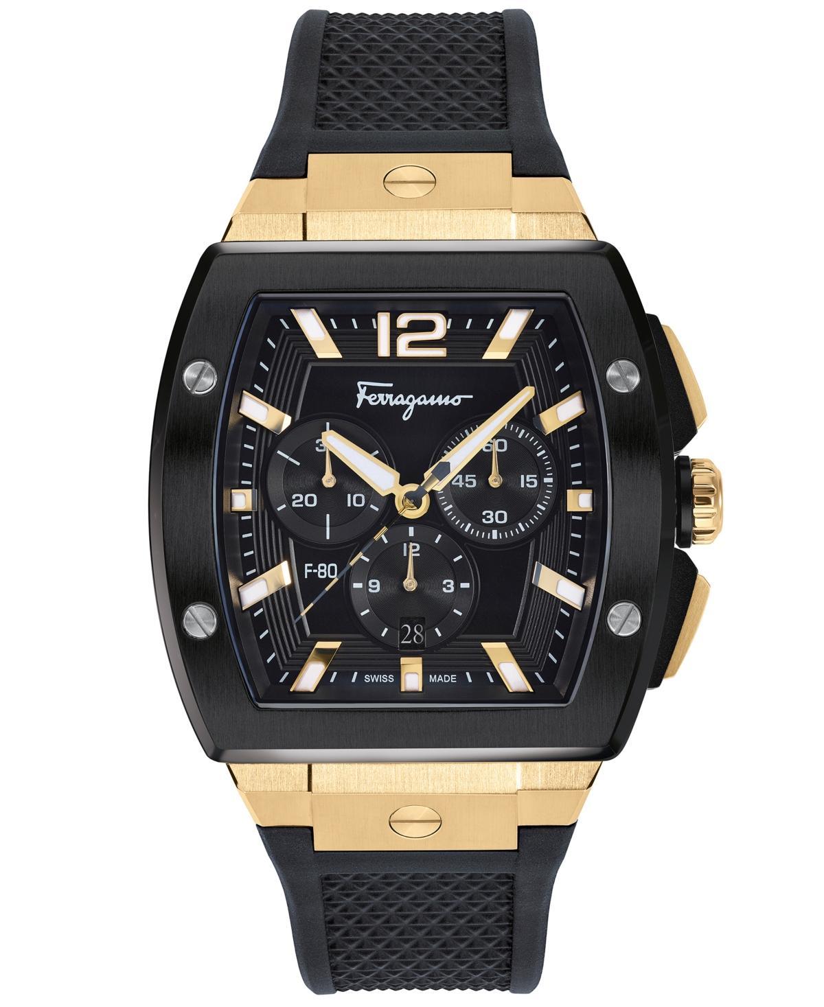 Ferragamo F-80 Tonneau Ion Plated Stainless Steel Chronograph Watch, 41.8mm Product Image