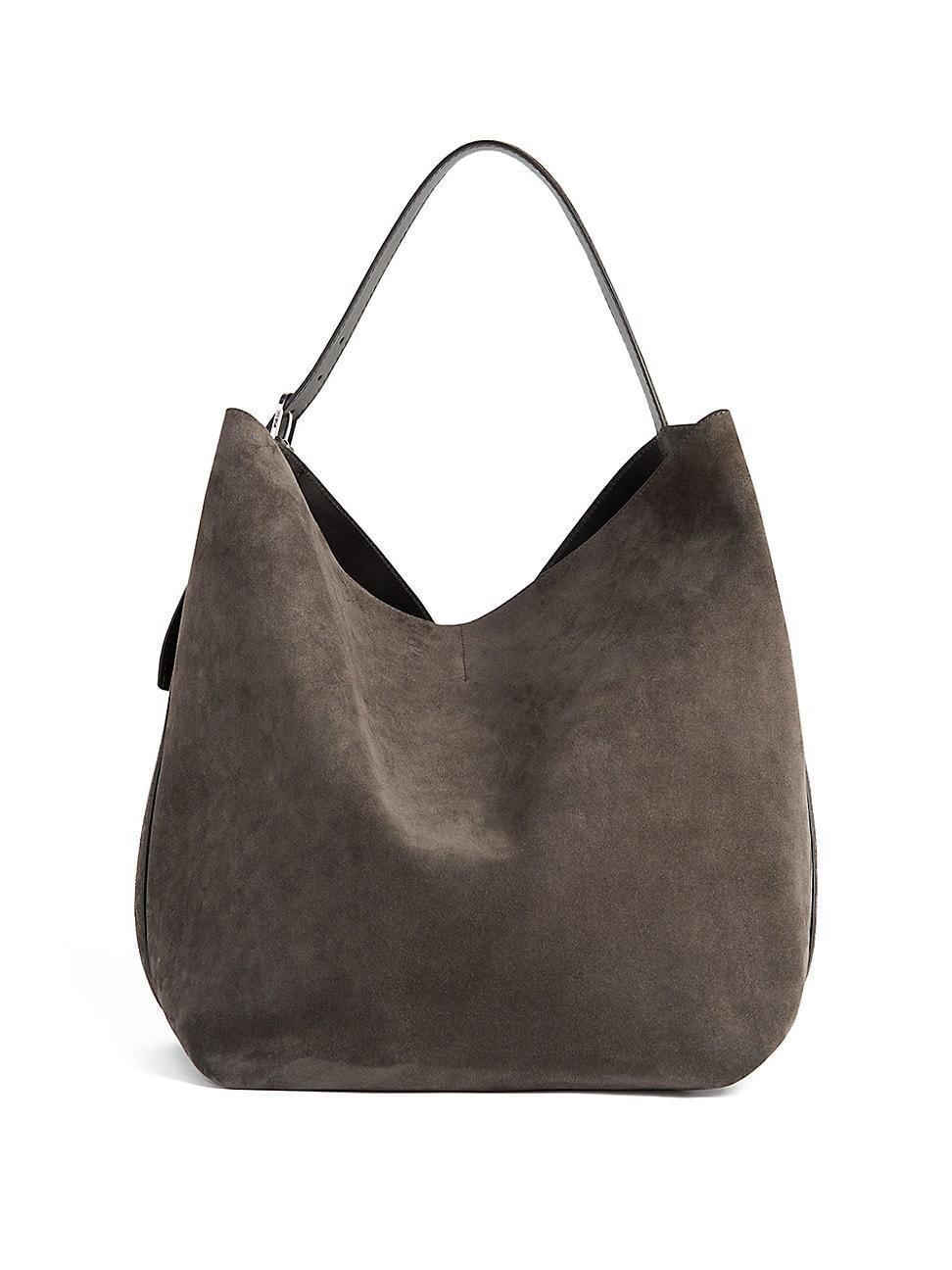 Belted Tote Bag in Suede Product Image
