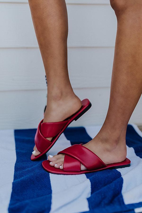 The Juanita Faux Leather Sandal In Red Product Image