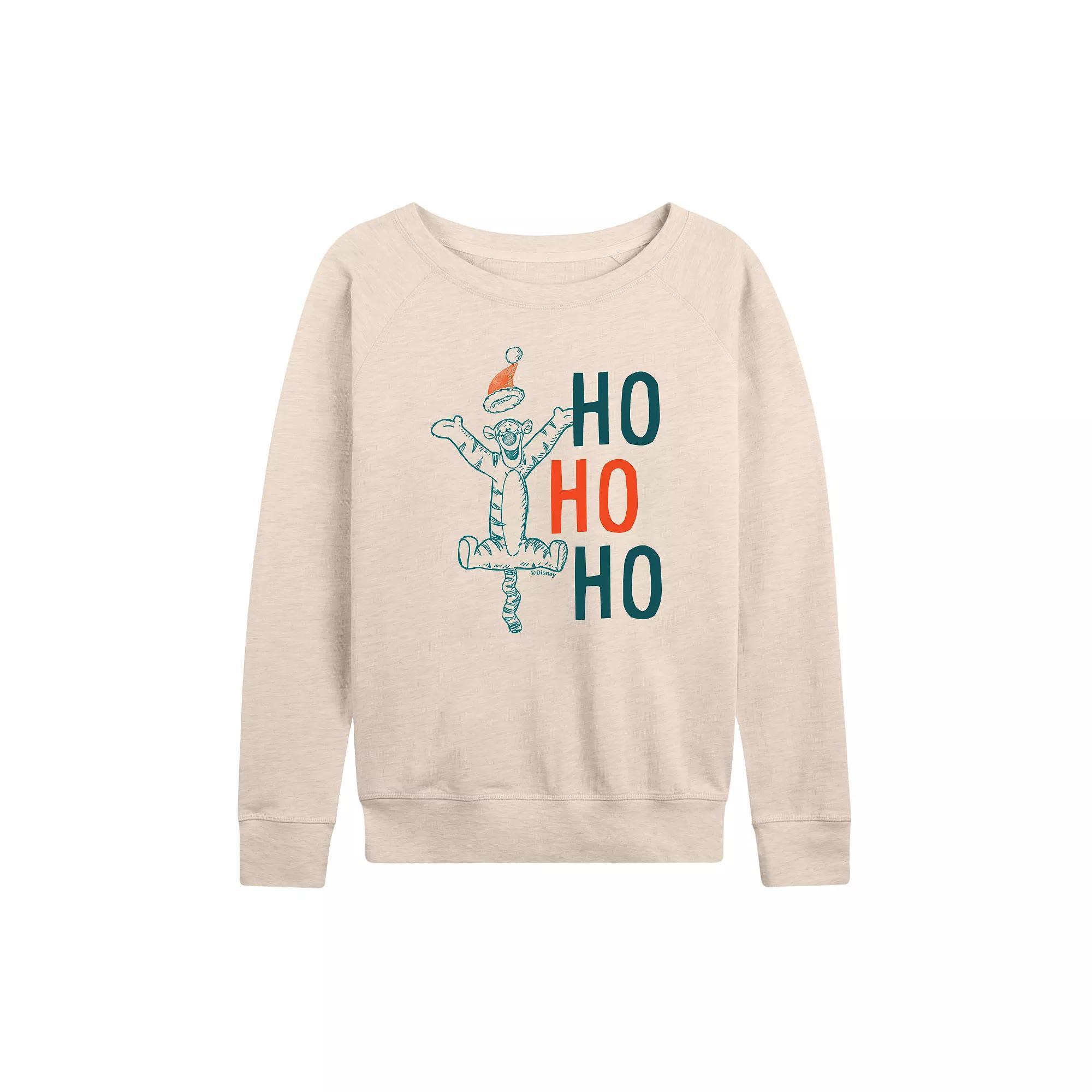 DIsneys Winnie The Pooh Womens Tigger Ho Ho Ho French Terry Long Sleeve Tee Product Image