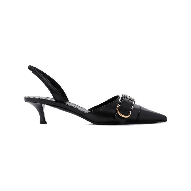 GIVENCHY Black Voyou 45mm Slingback Bull Leather Sandals Product Image