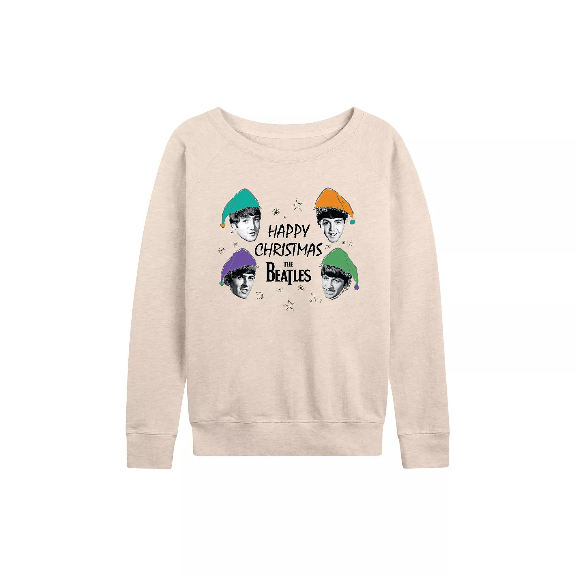 Womens The Beatles Happy Christmas French Terry Long Sleeve Tee Product Image