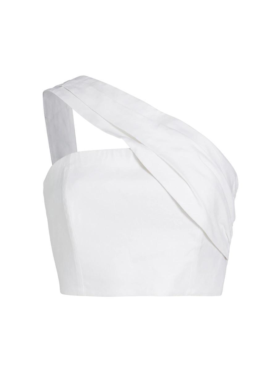 Womens Arantza Draped One-Shoulder Crop Top Product Image