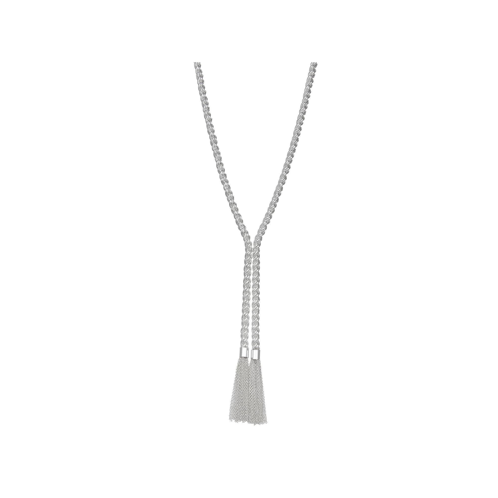 Napier Silver Tone Tri-Bonds Y-Necklace, Womens Product Image