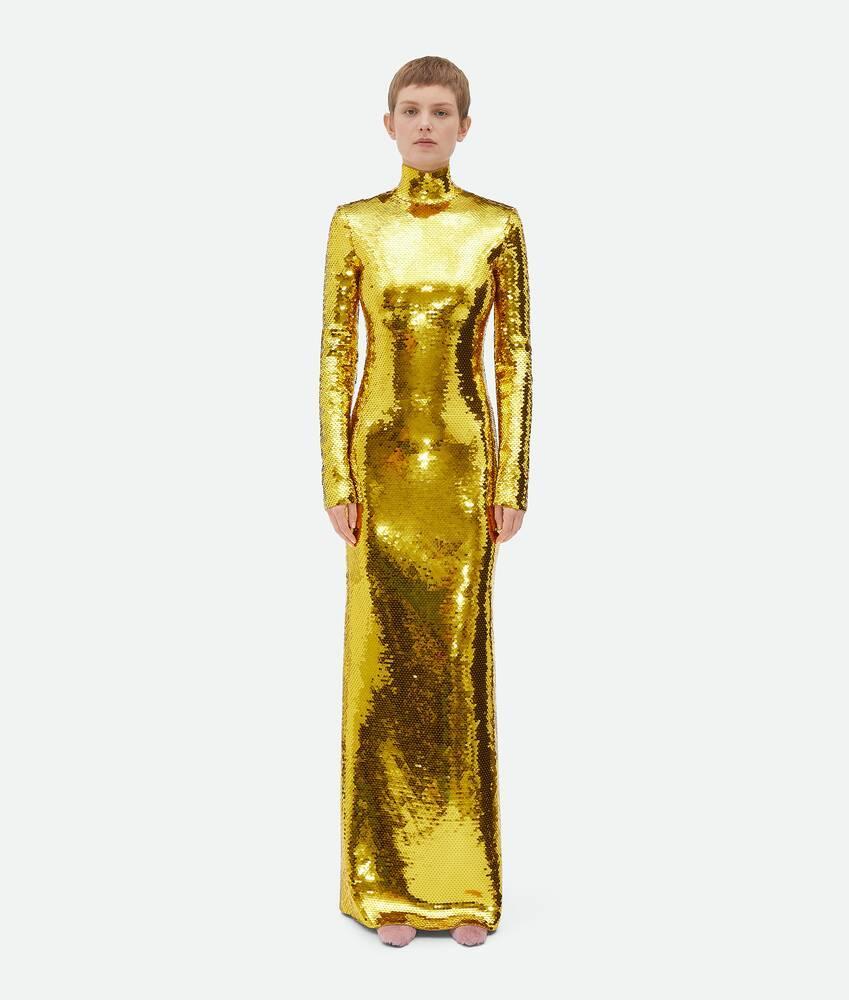 Women's Sequins Viscose Dress  in Gold Product Image