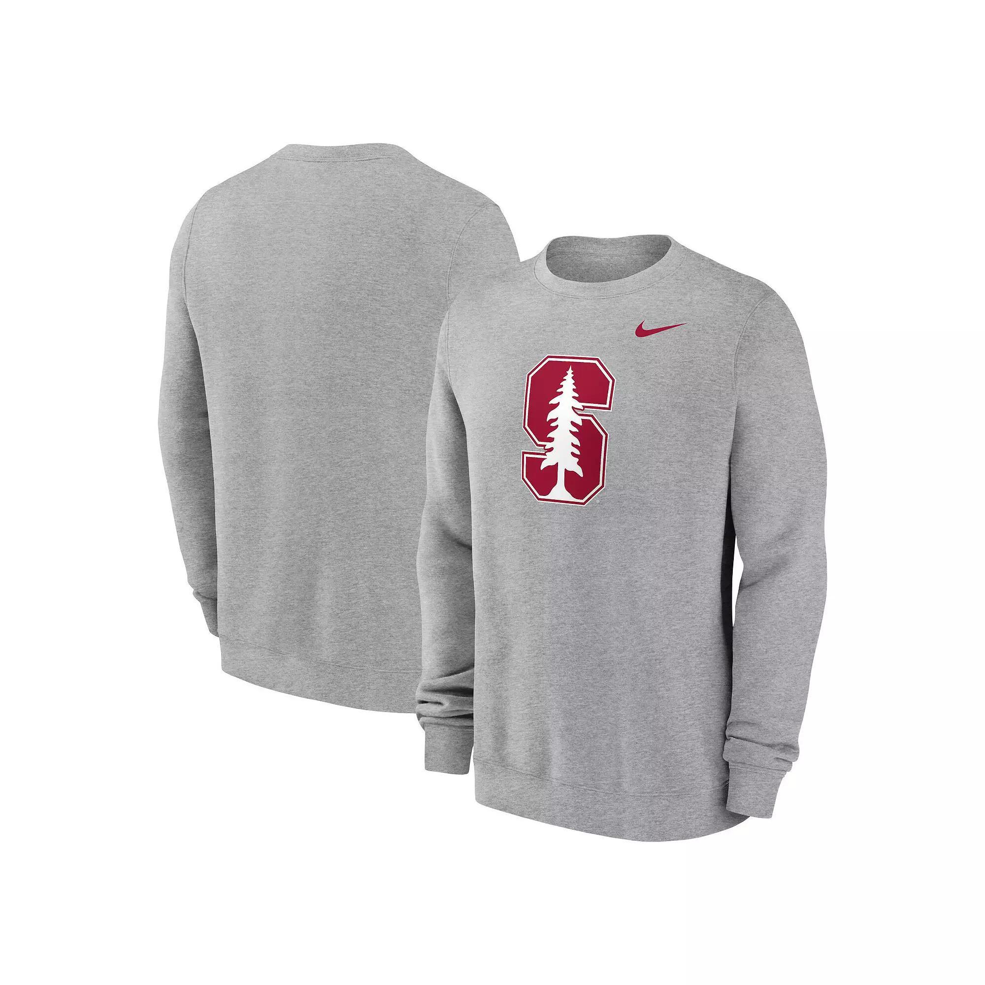 Men's Nike Heather Gray Stanford Cardinal Primetime Evergreen Fleece Pullover Sweatshirt, Size: XL, Grey Product Image