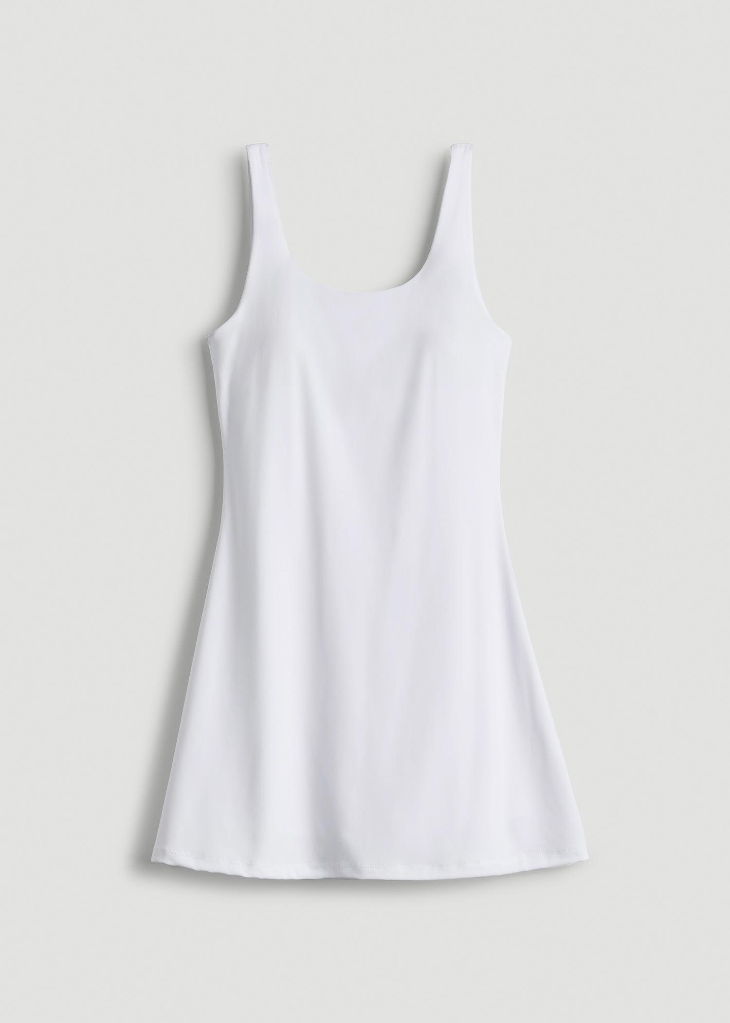 Active Dress with Shorts for Tall Women in Optic White Product Image