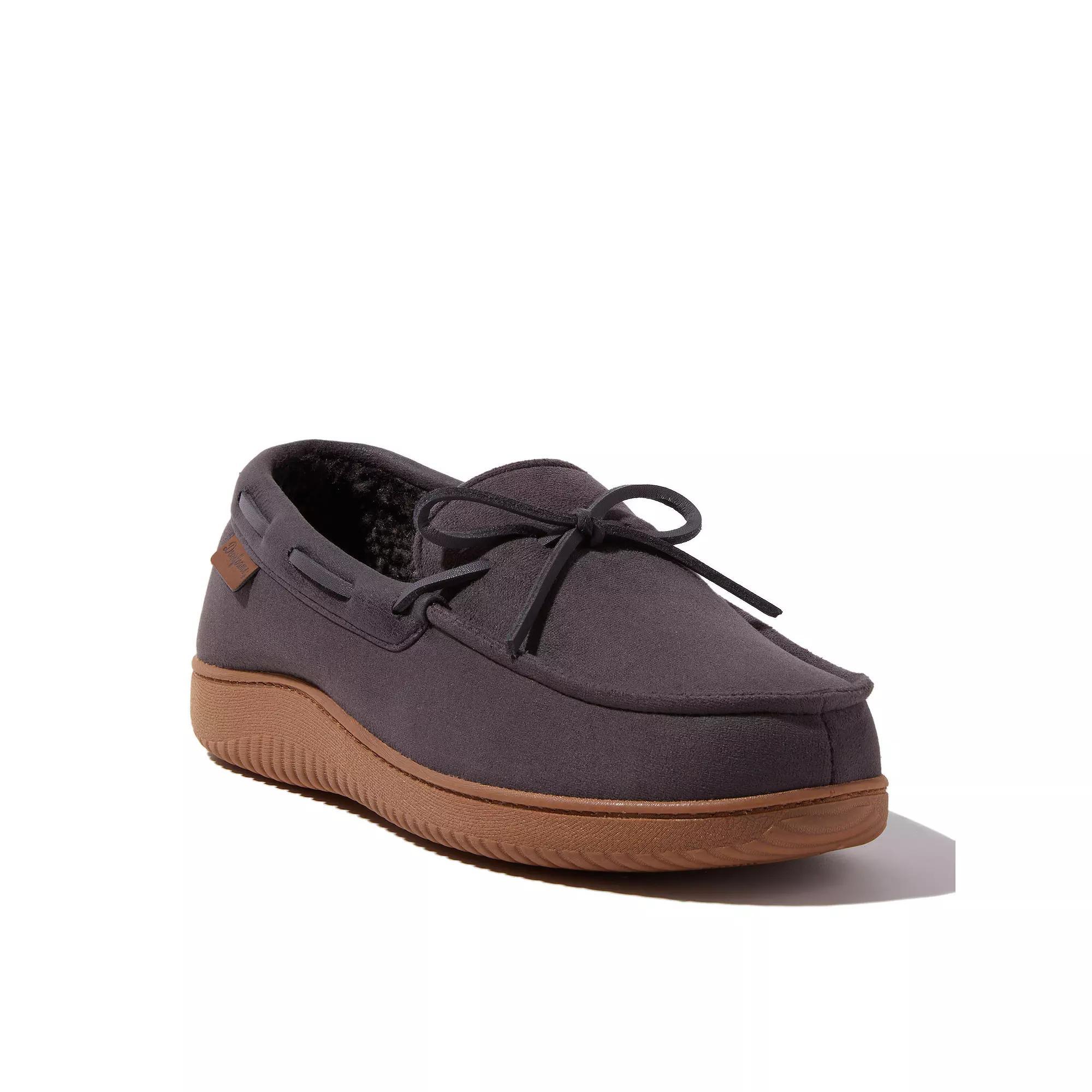 Dearfoams Pierce Mens Faux Suede Moccasin Slippers Product Image