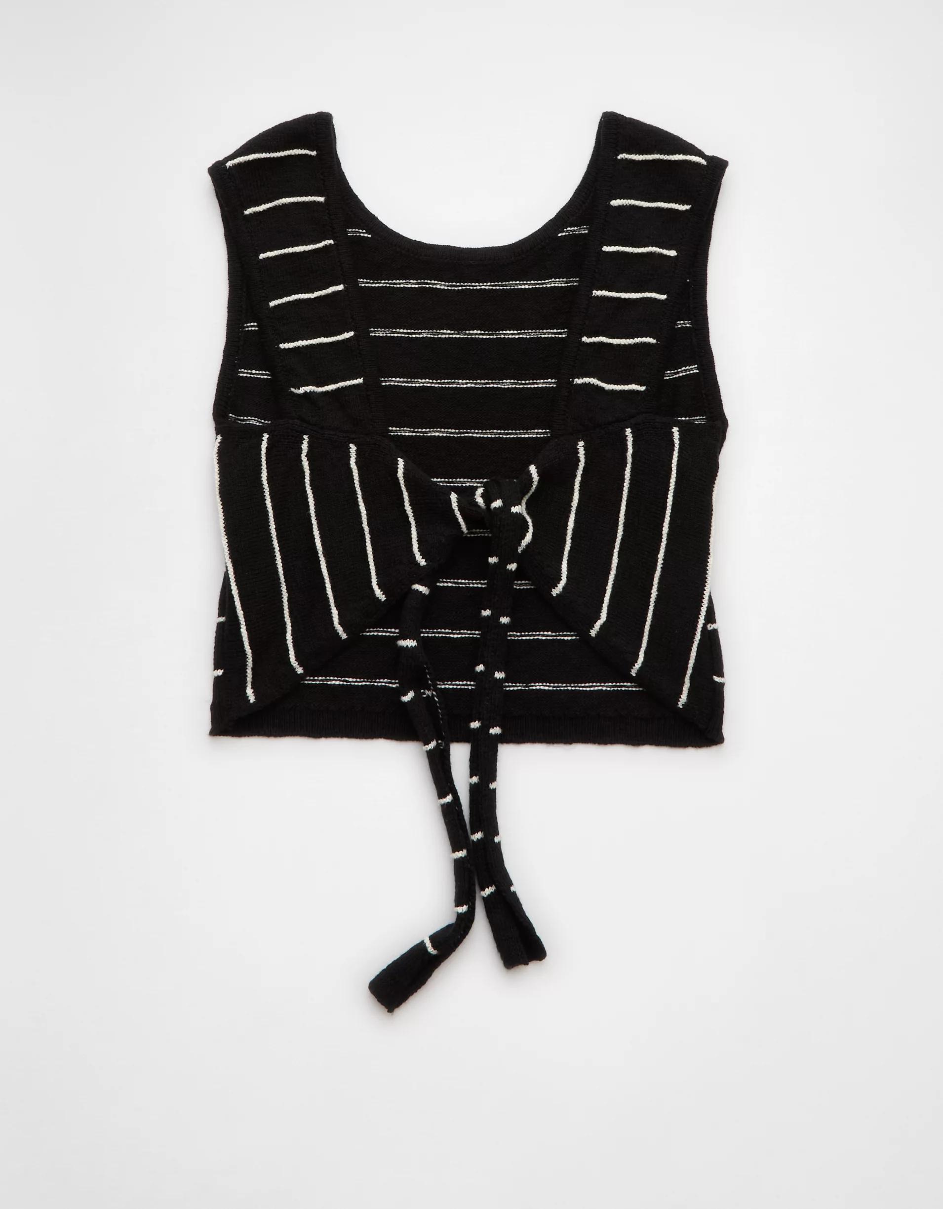 AE Tie Back Striped Sweater Tank Top Product Image