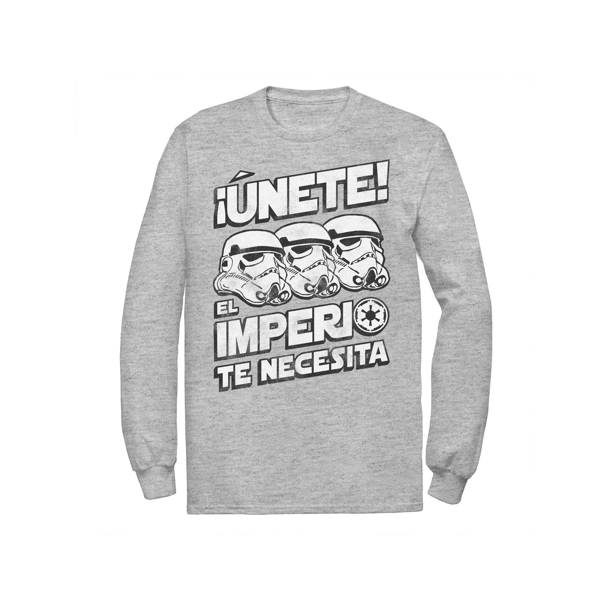 Men's Star Wars Unete El Imperio Te Necesita Stormtrooper Faded Portrait Tee, Size: Large, Black Product Image