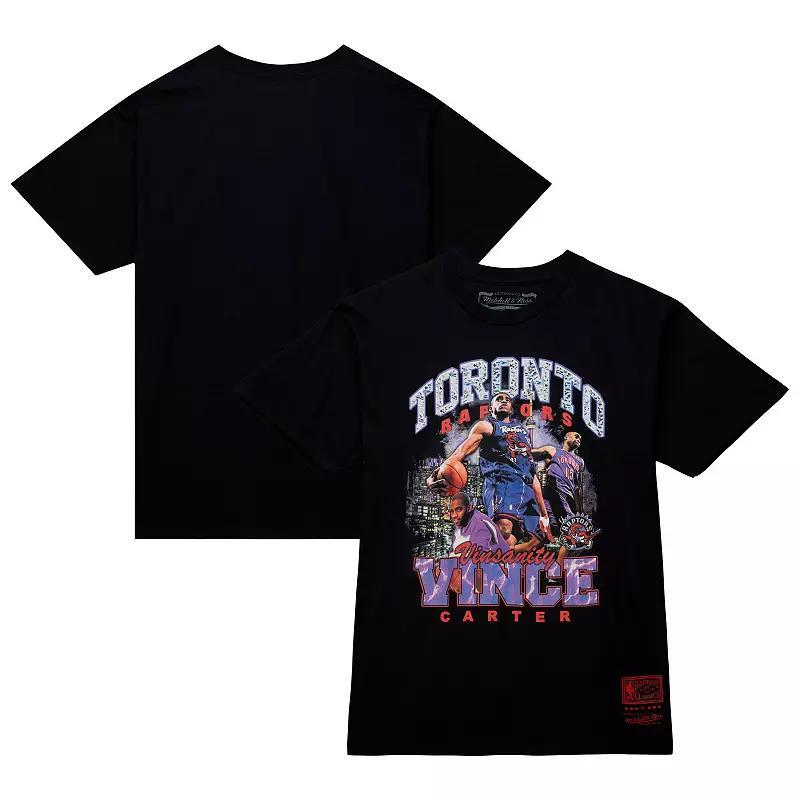 Men's Mitchell & Ness Vince Carter Black Toronto Raptors Hardwood Classics Bling Concert Player T-Shirt, Size: Medium, Rpt Black Product Image